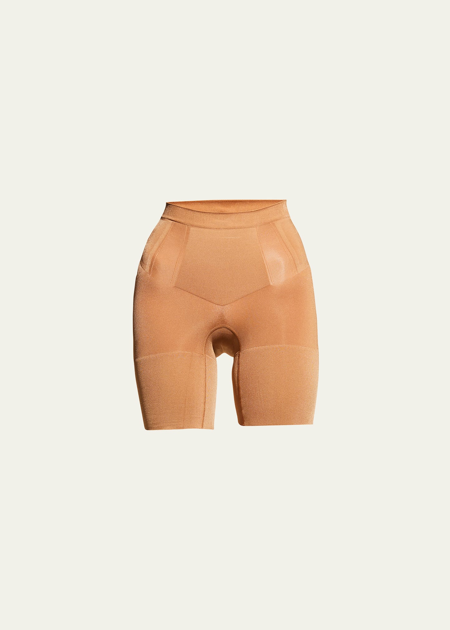 Spanx Oncore Mid-thigh Shorts In Dark Beige