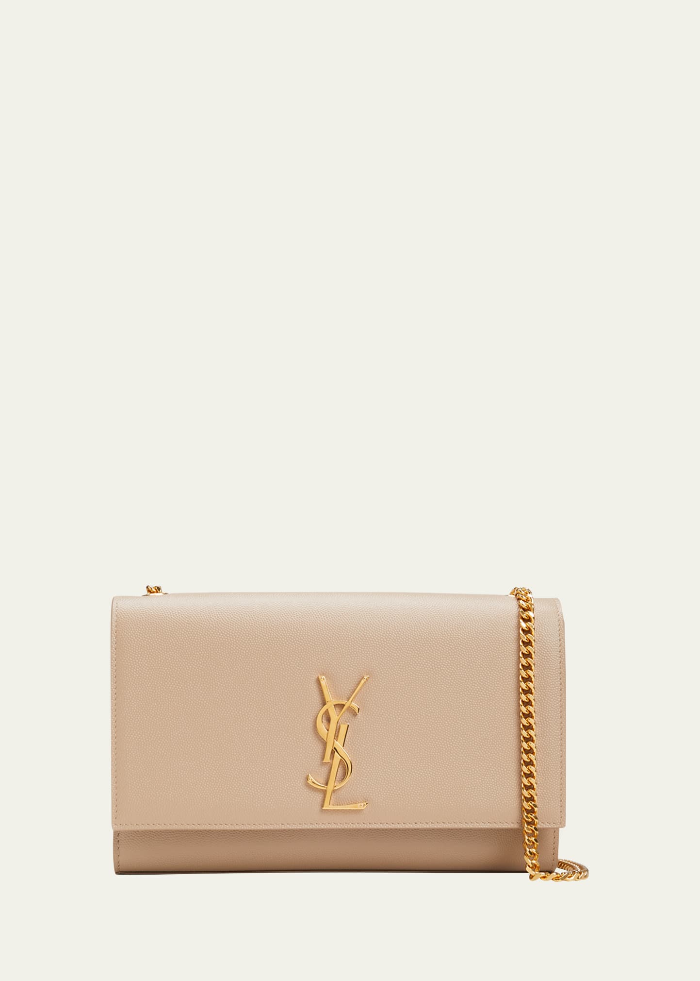 Saint Laurent Monogram Ysl Medium Chain Shoulder Bag In Dark Beige