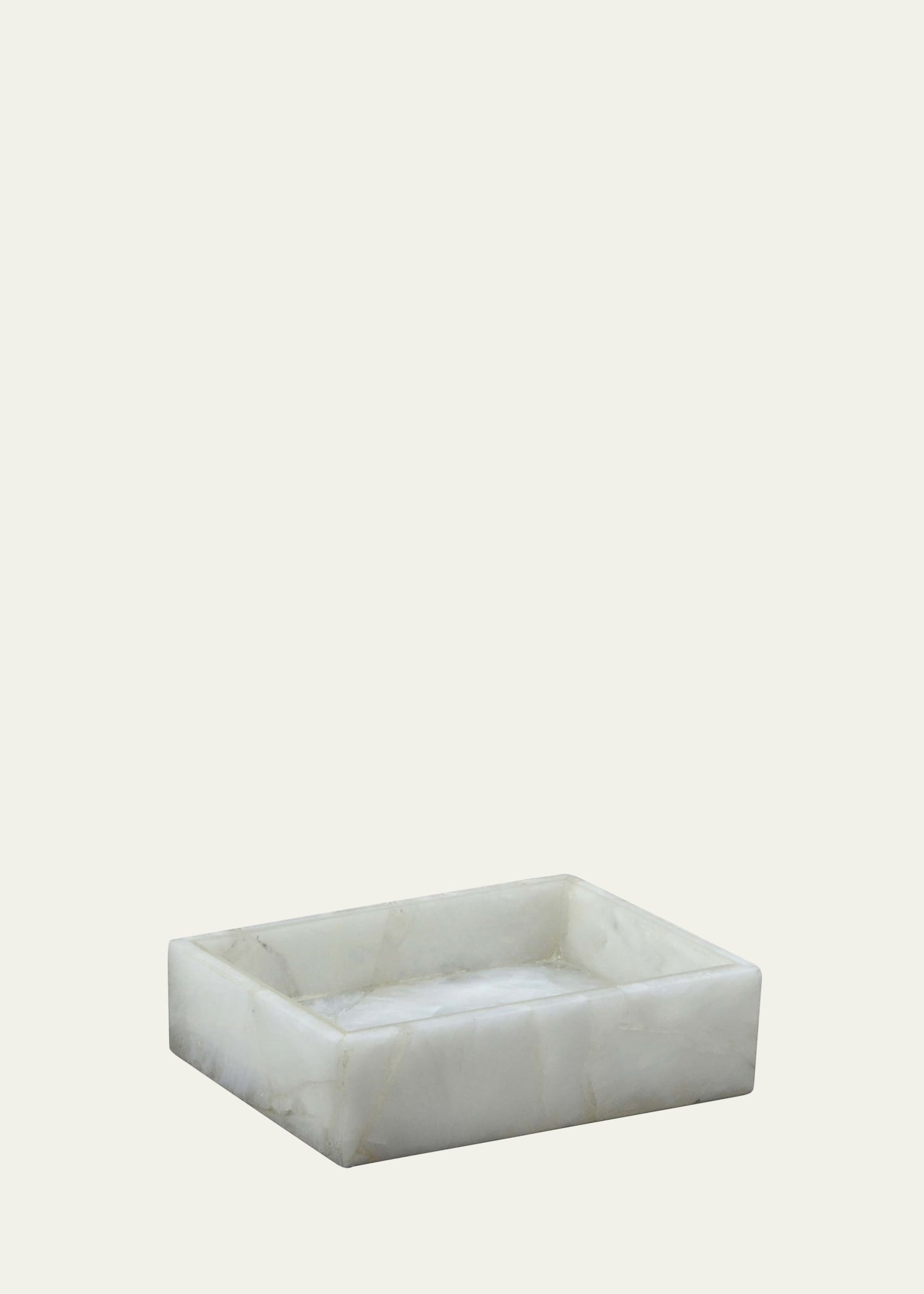 Mike & Ally White Quartz Soap Dish In Milk White