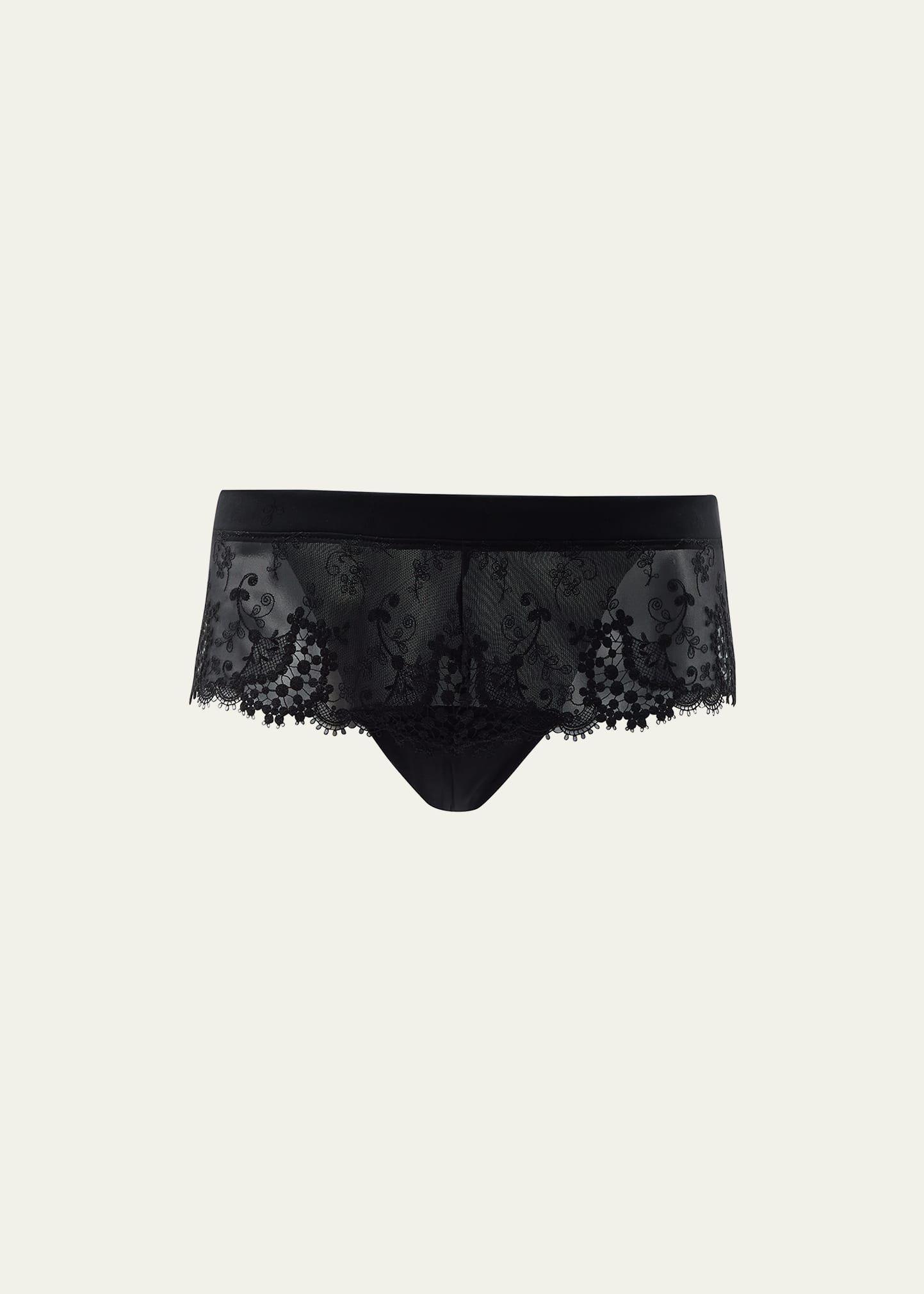 Simone Perele Wish Lace Boyshorts In Gray