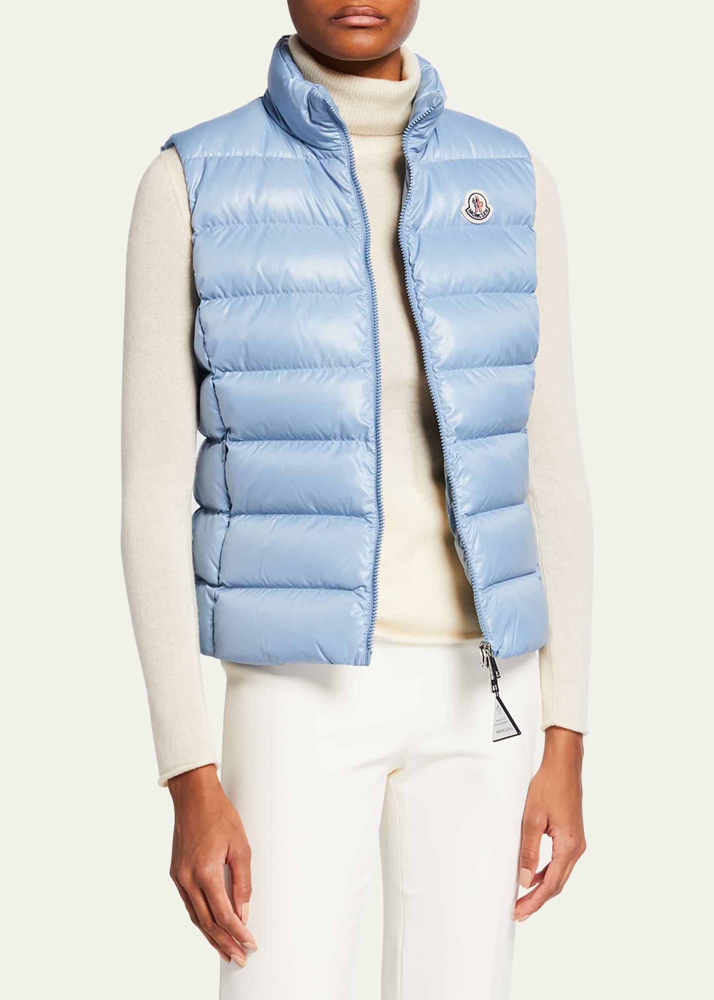 light blue puffer vest