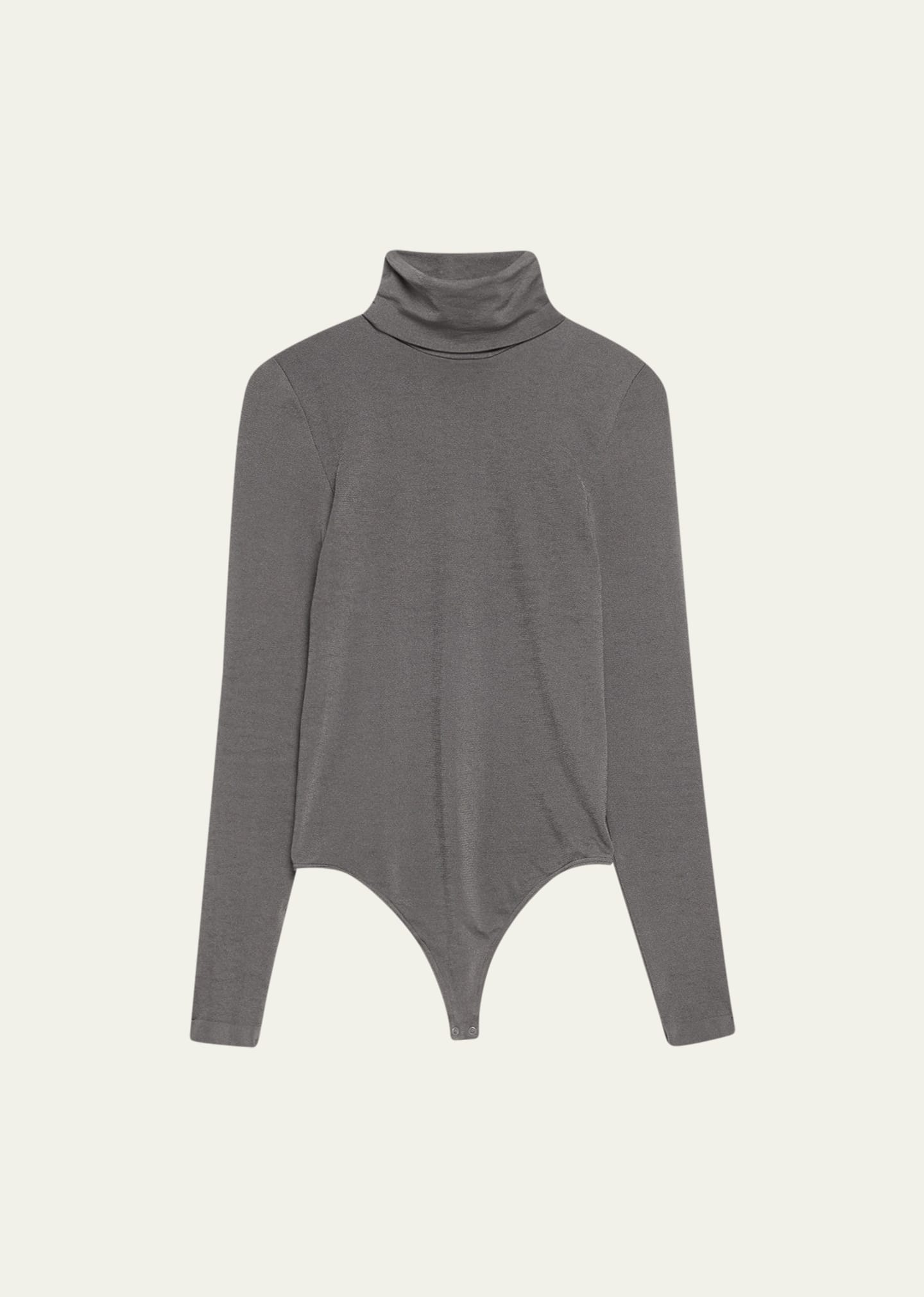 Colorado Shimmer Turtleneck Bodysuit In Pewter