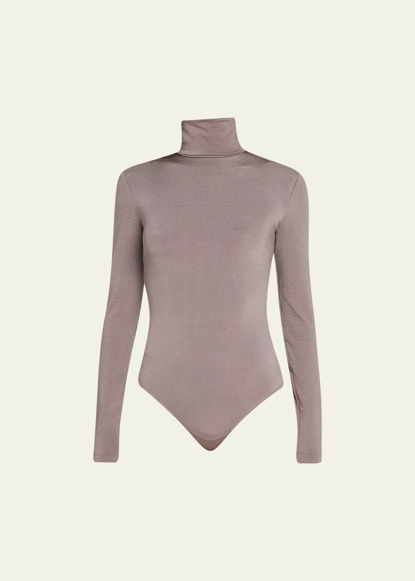 Wolford Colorado Shimmer Turtleneck Bodysuit In Bison (brown)