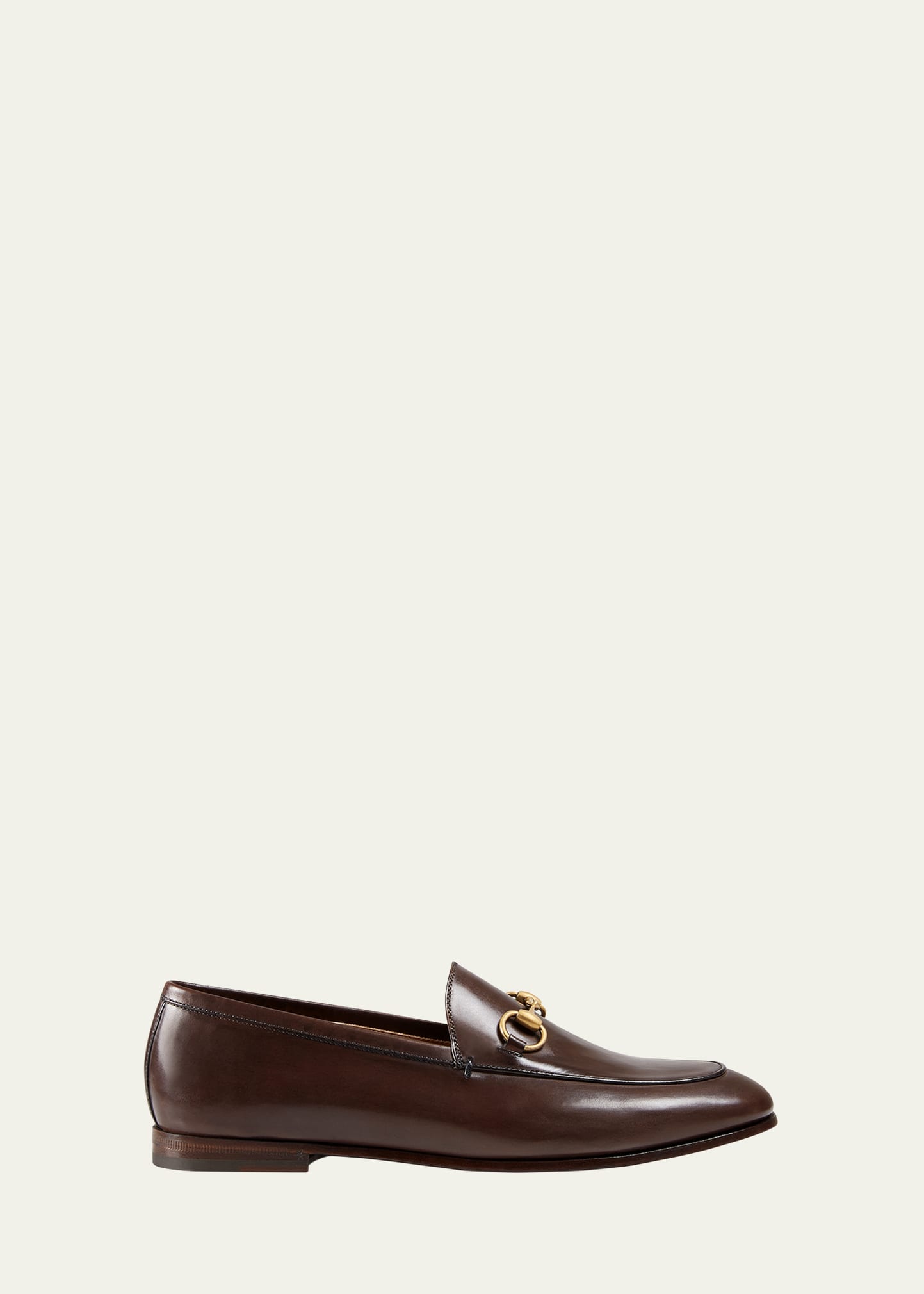 Gucci Jordaan Horsebit-detailed Leather Loafers In Dark Brown