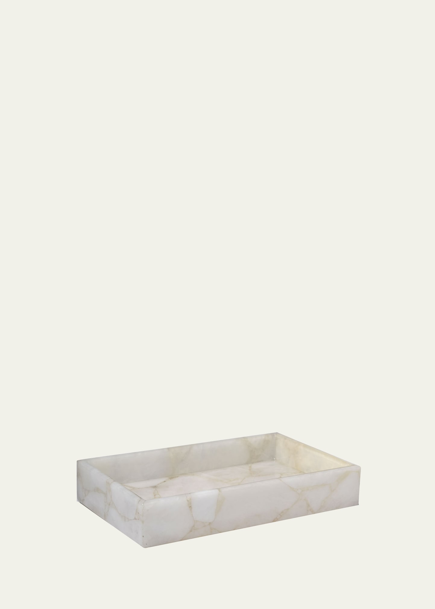 Mike & Ally White Quartz Vanity Tray In Milk White