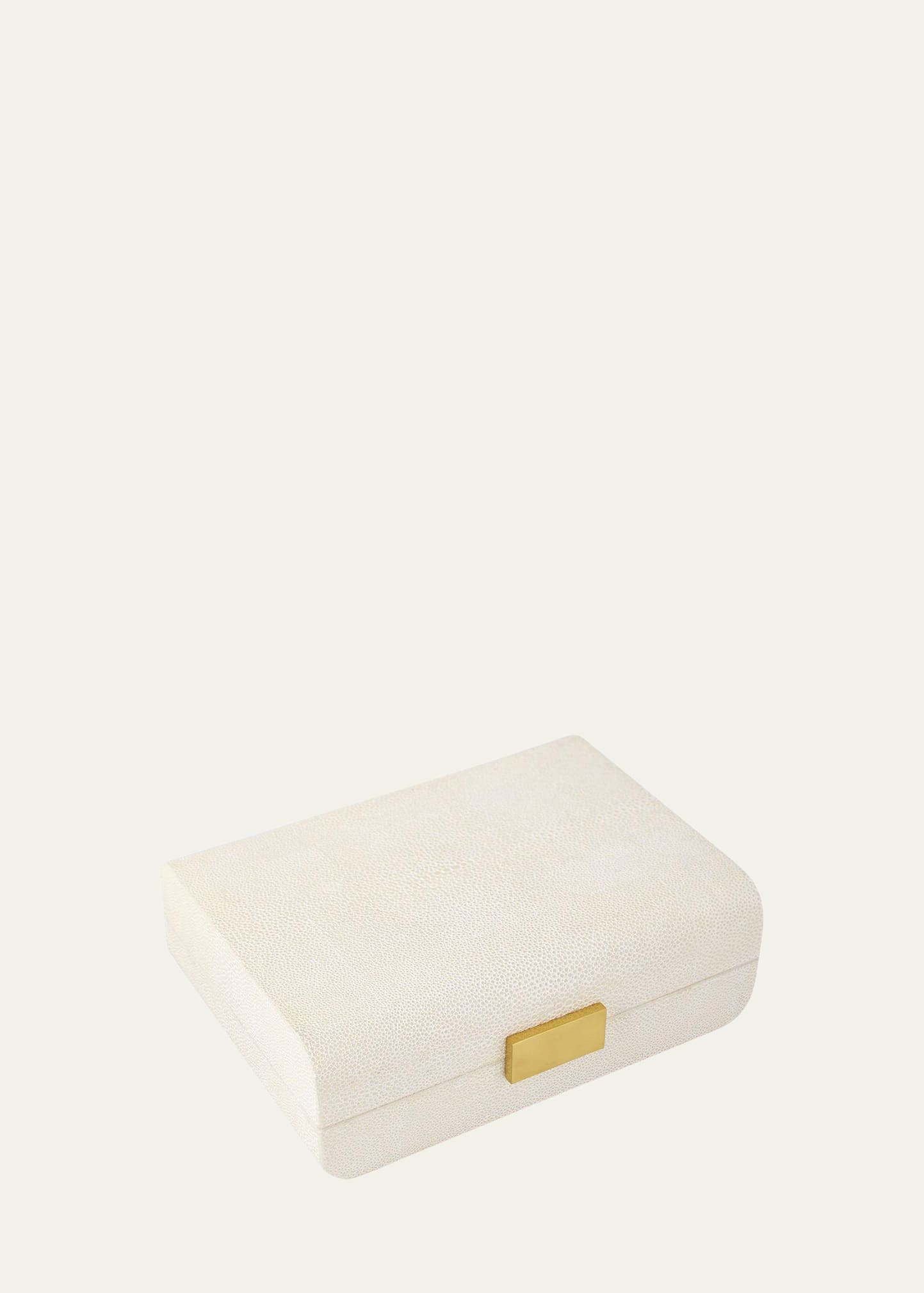 Cream Faux-Shagreen Small Decorative Box