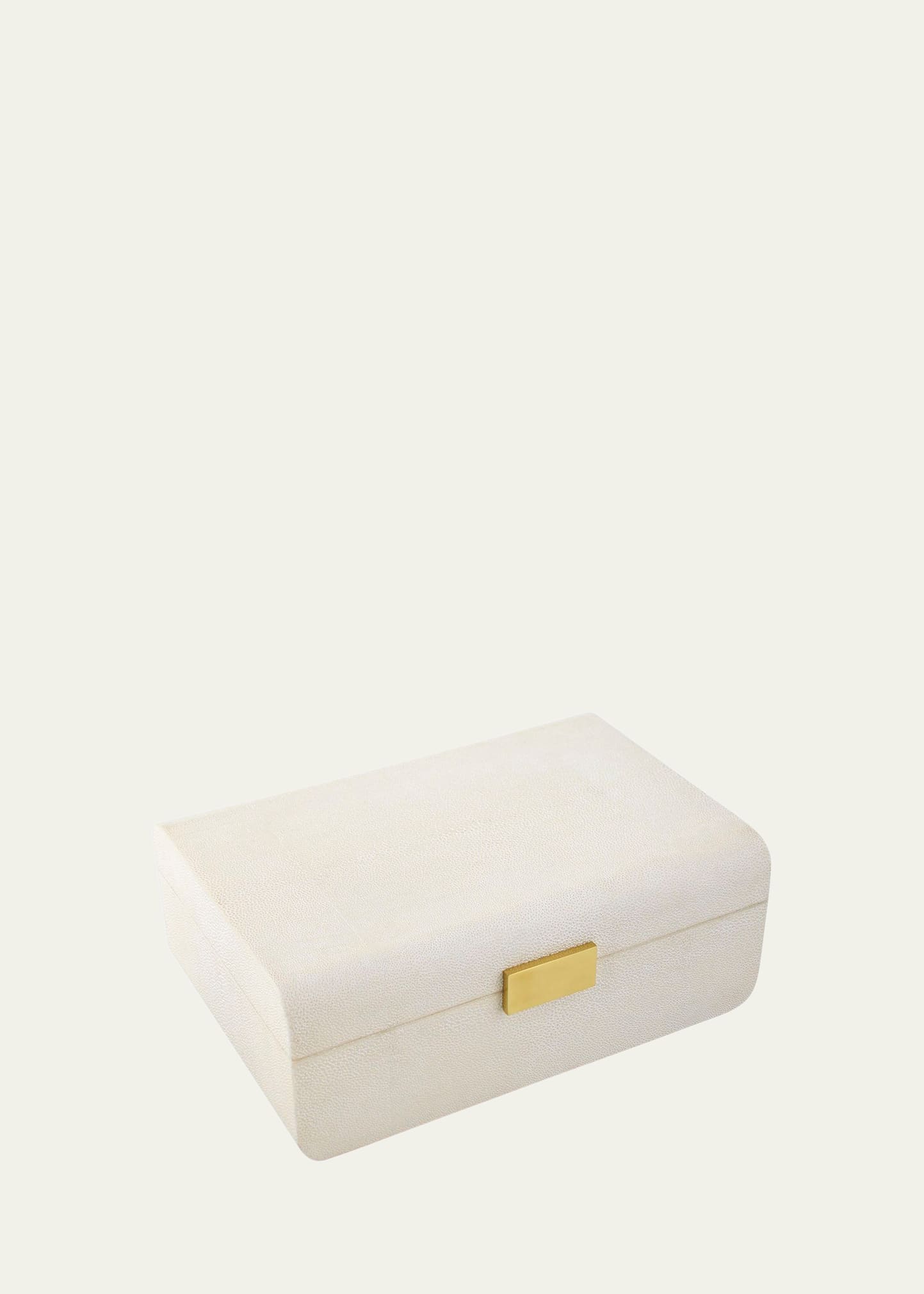 Cream Faux-Shagreen Large Decorative Box