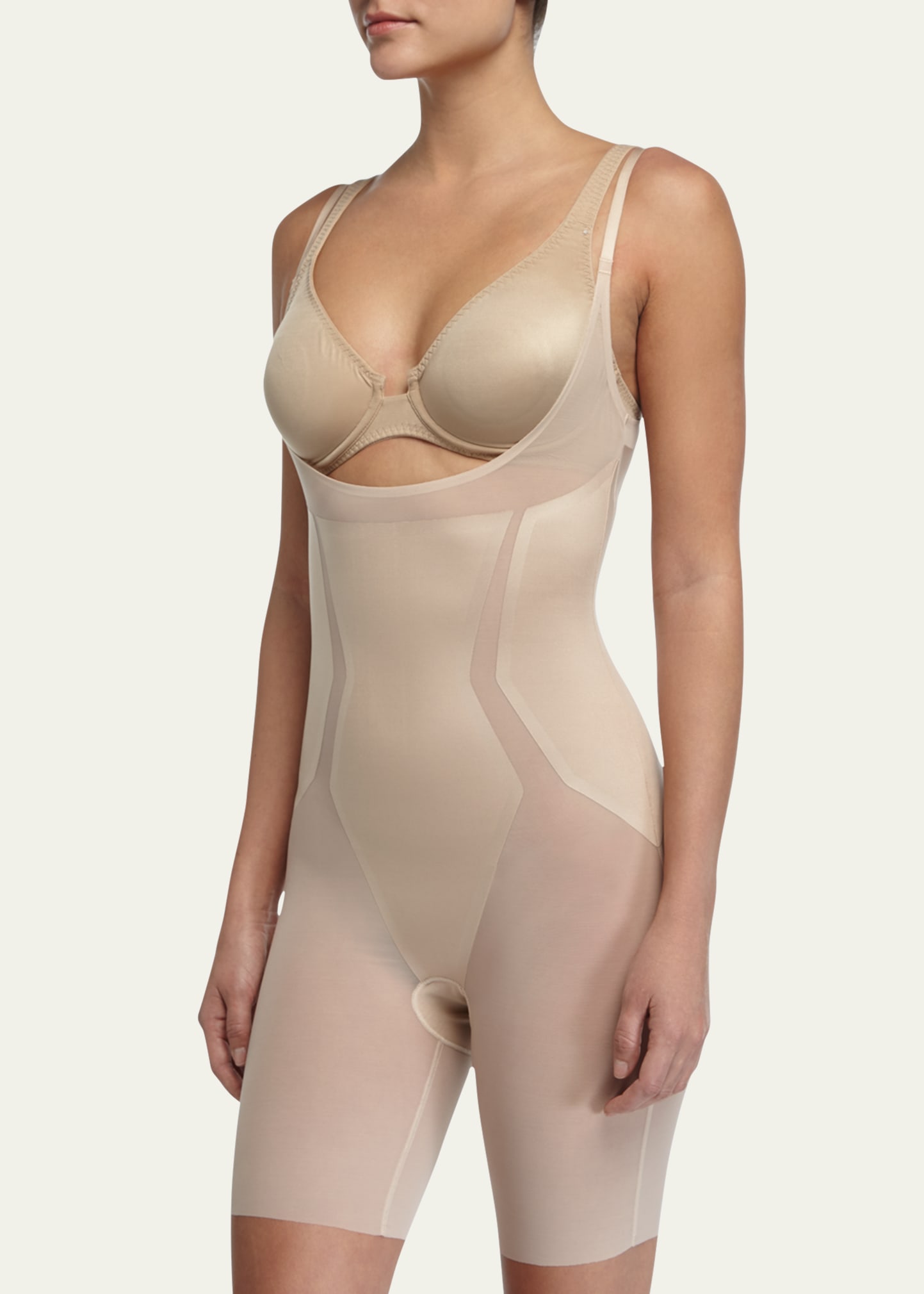 Spanx Haute Contour Open-Bust Mid-Thigh Bodysuit - Bergdorf Goodman