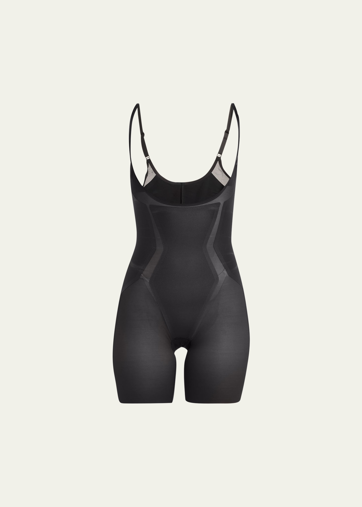 Womens SPANX black Open-Bust Mid-Thigh Bodysuit