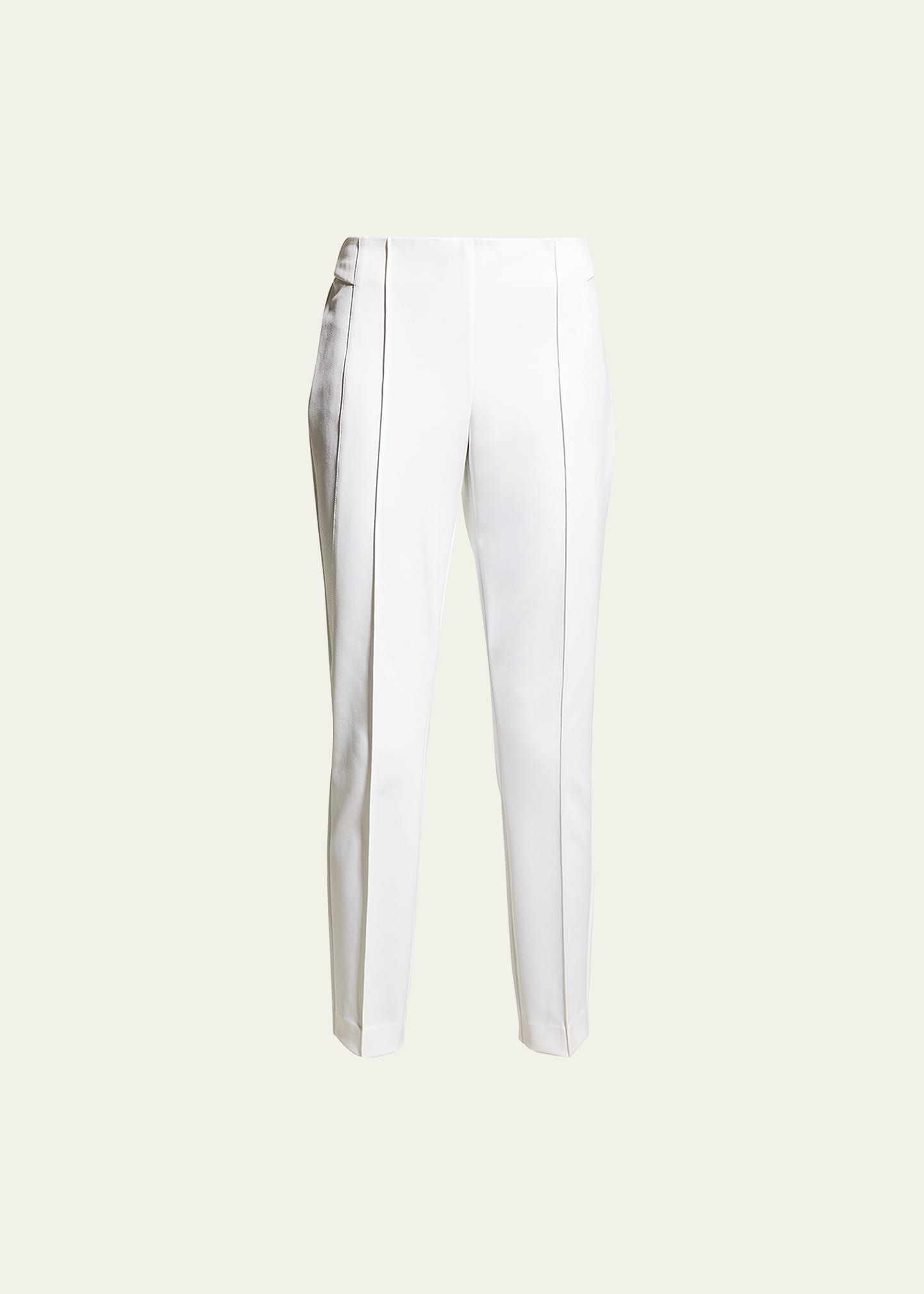 Lafayette 148 Gramercy Acclaimed-stretch Pants In White
