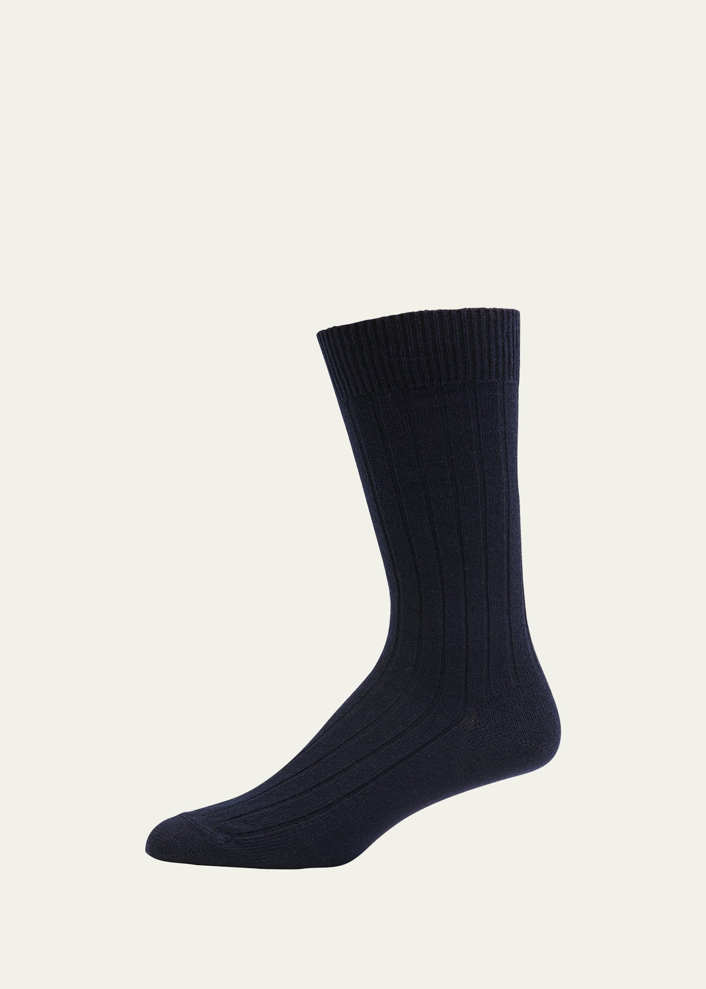 Bresciani Men's Cashmere Mid-calf Socks In Blue Pattern