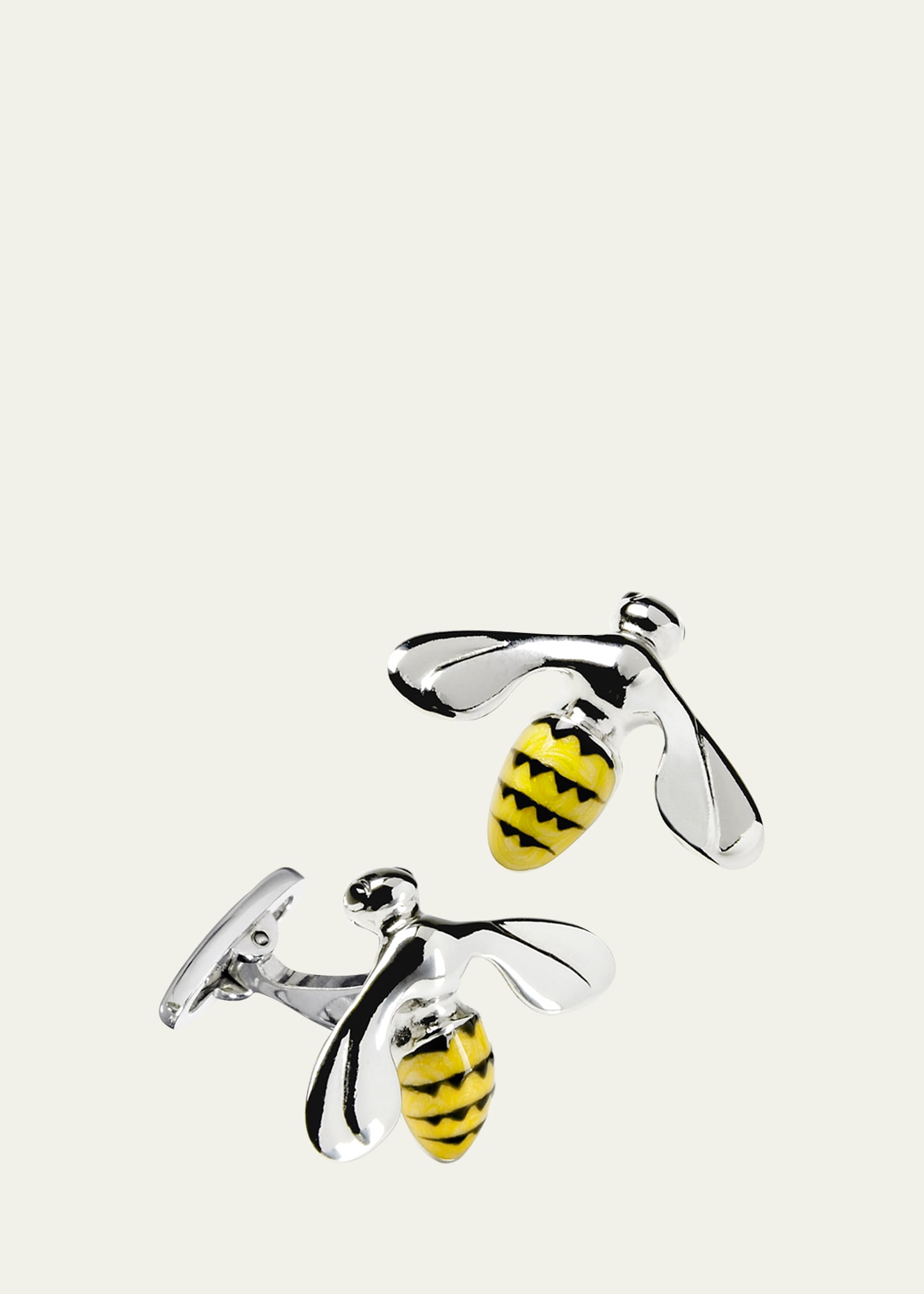 Men's Triumphant Bee Enamel & Sterling Silver Cufflinks