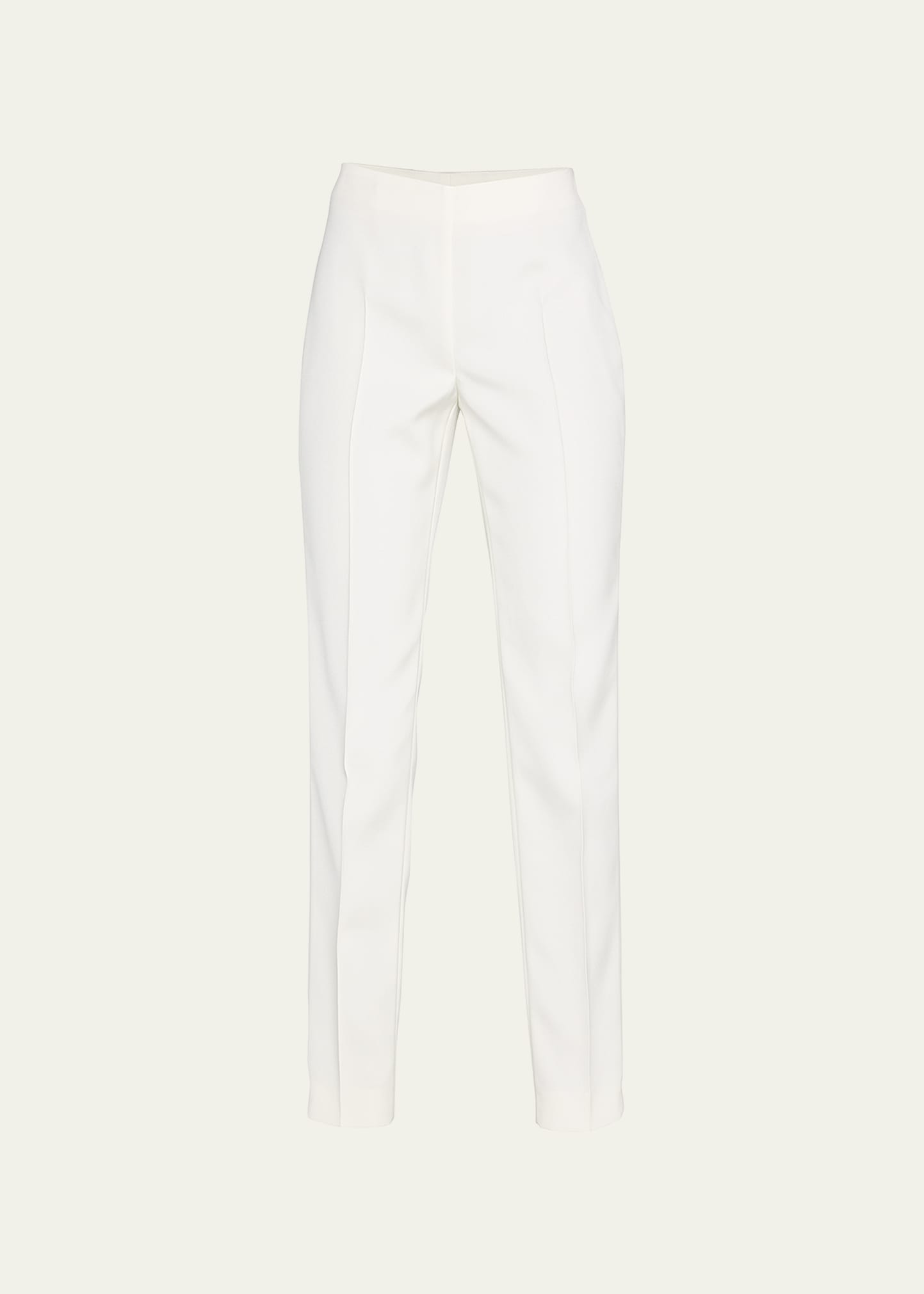 Shop Akris Melissa Mid-rise Slim-leg Pants In Ivory
