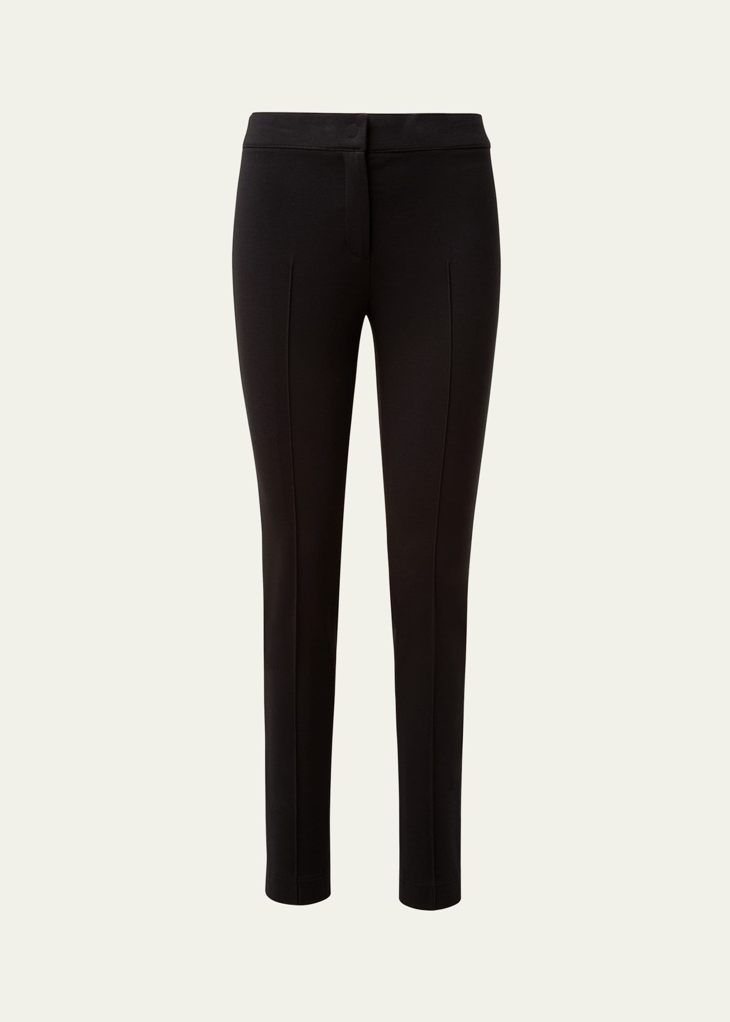 Akris Punto Mara Skinny Knit Pants In Dark Brown