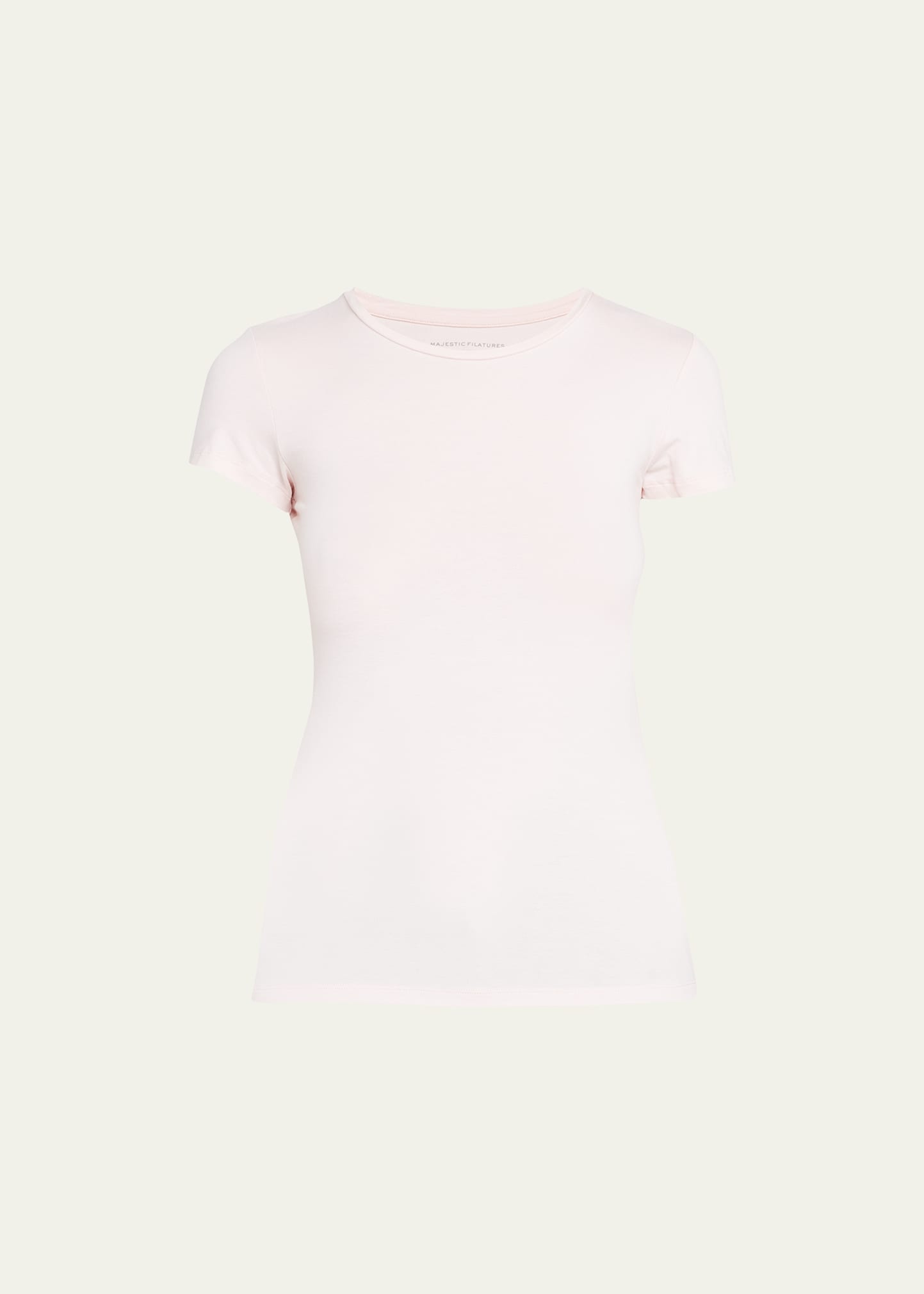 Majestic Soft Touch Short-sleeve Crewneck T-shirt In 188 Poudre