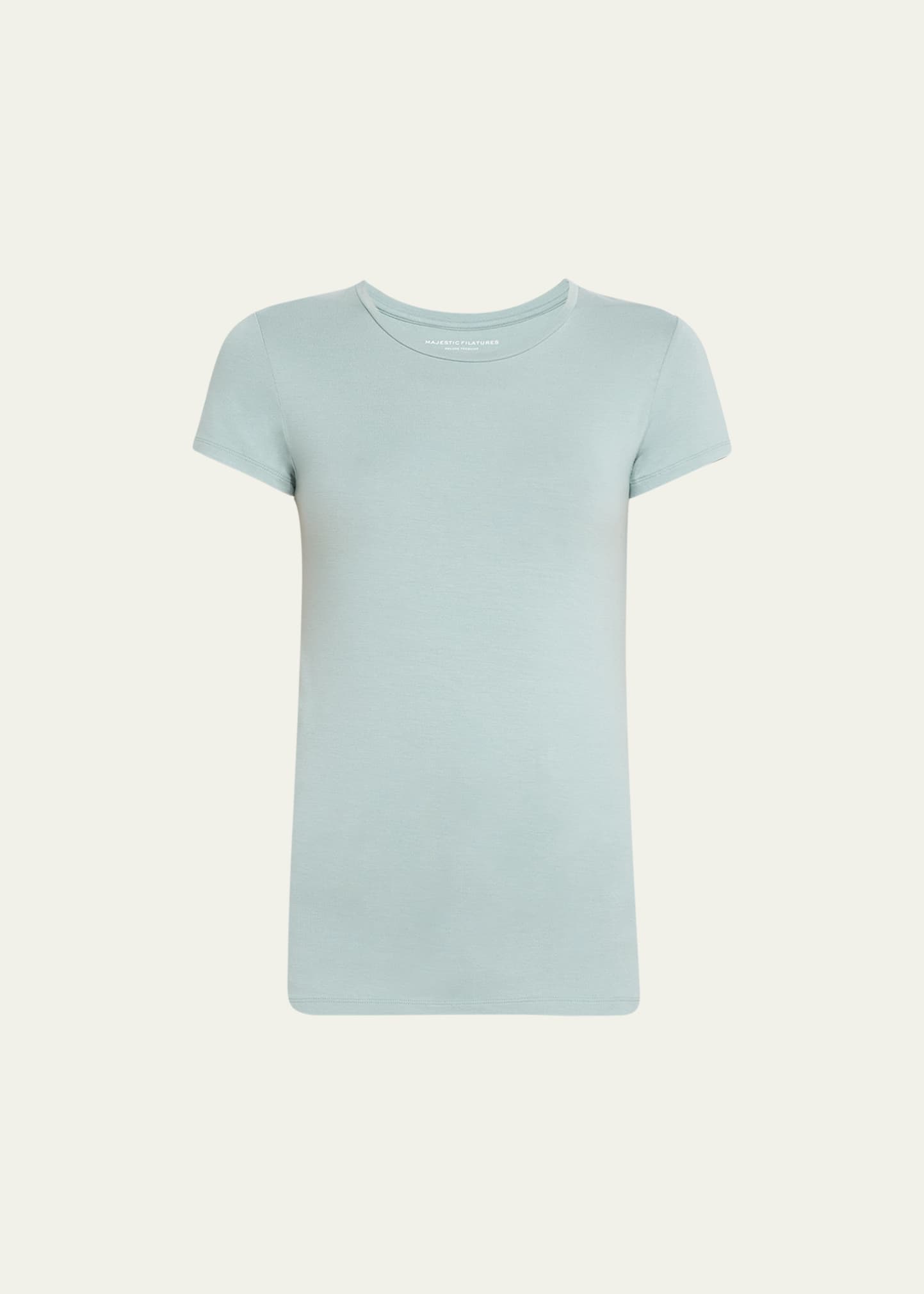 Shop Majestic Soft Touch Short-sleeve Crewneck T-shirt In Aqua