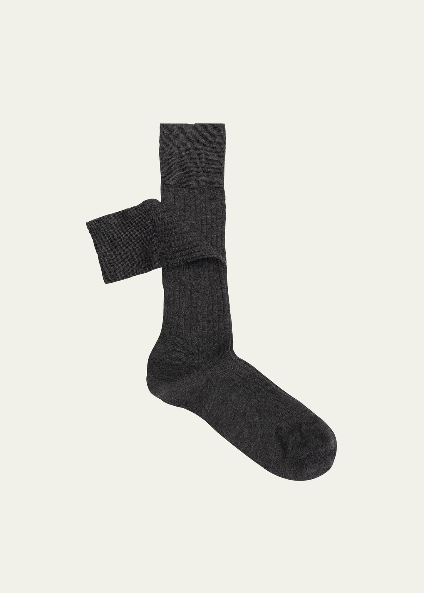 Men's Cashmere-Silk Crew Socks