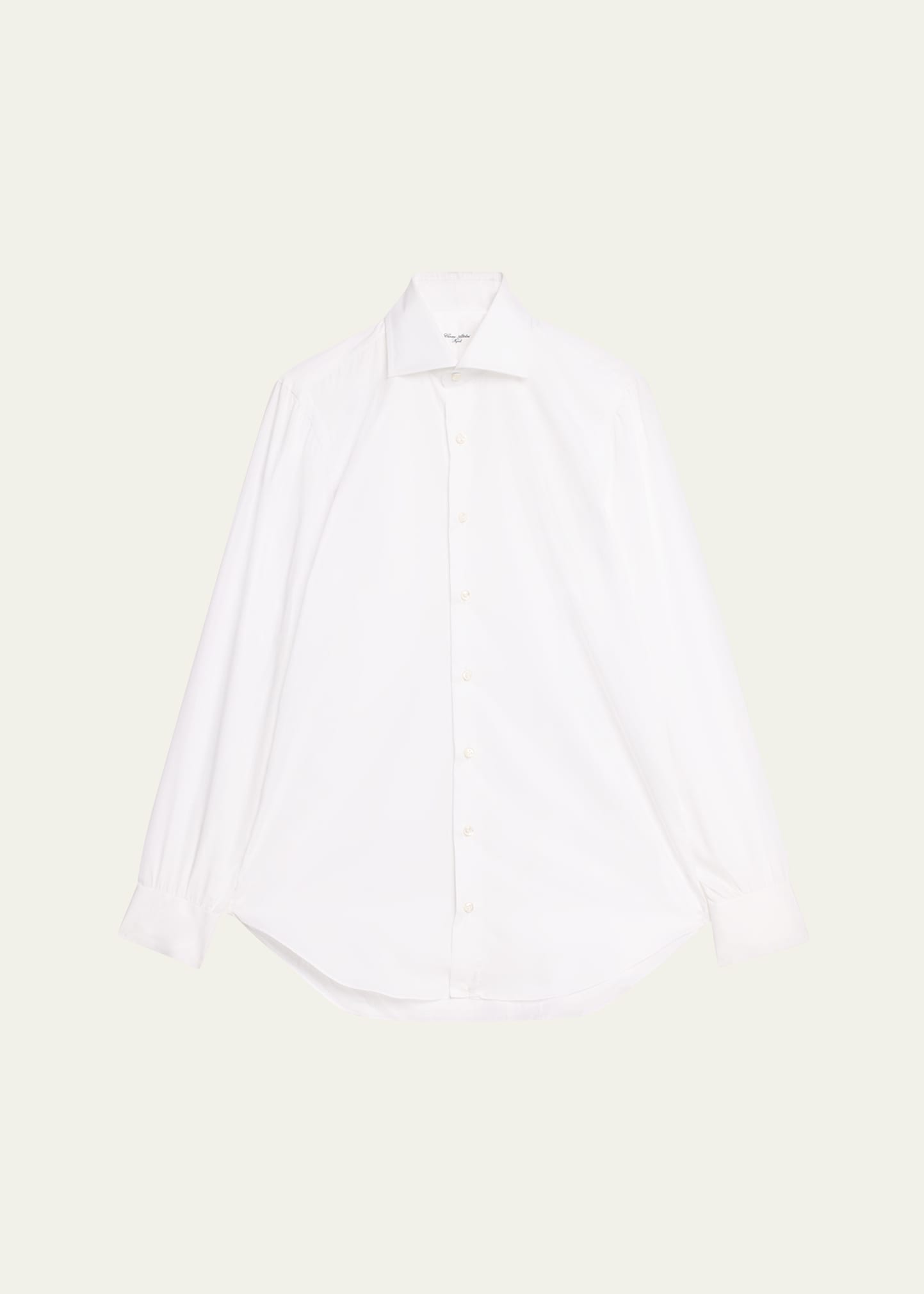 Cesare Attolini Men's Solid Cotton Sport Shirt In White