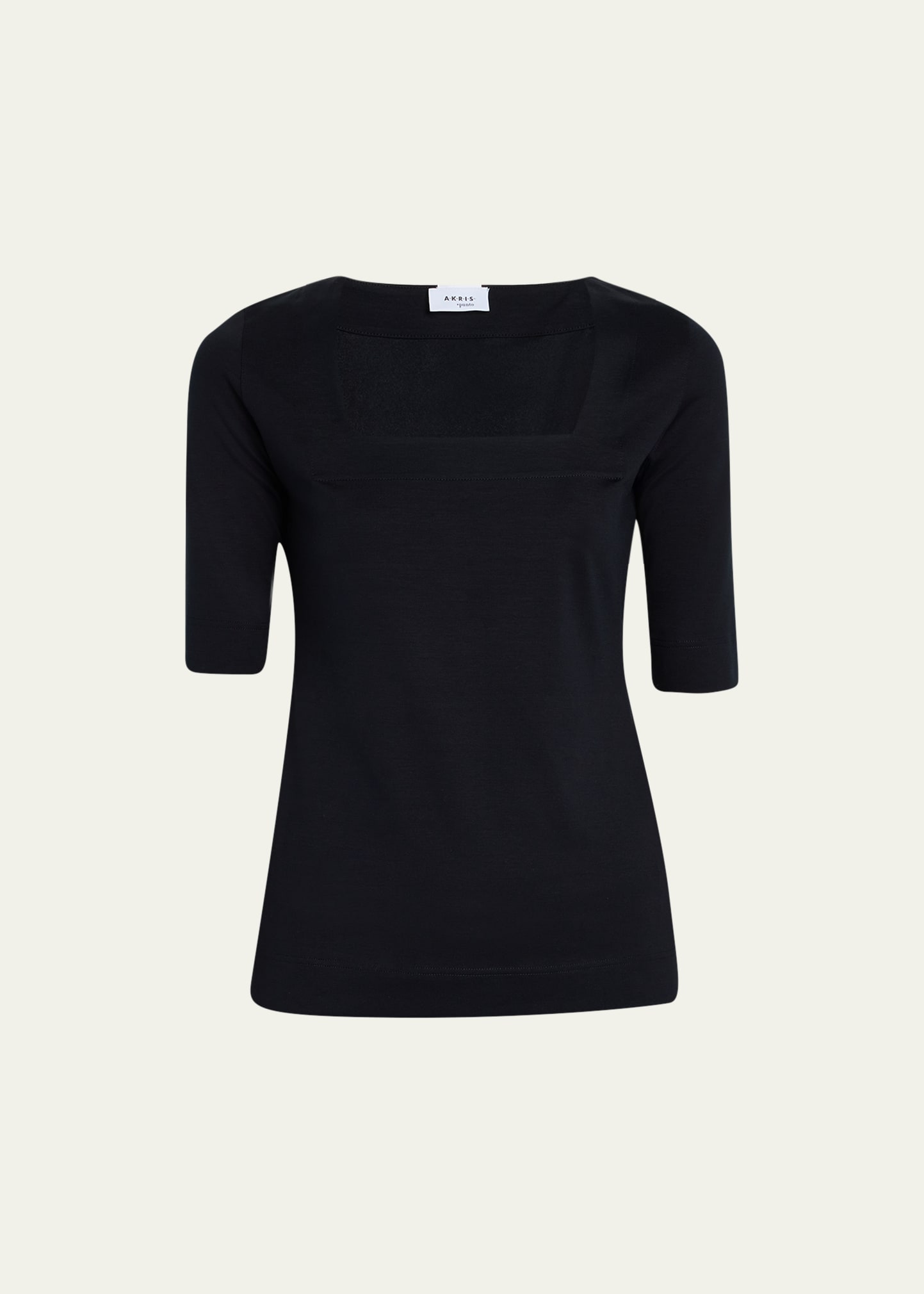 Square-Neck Jersey Top
