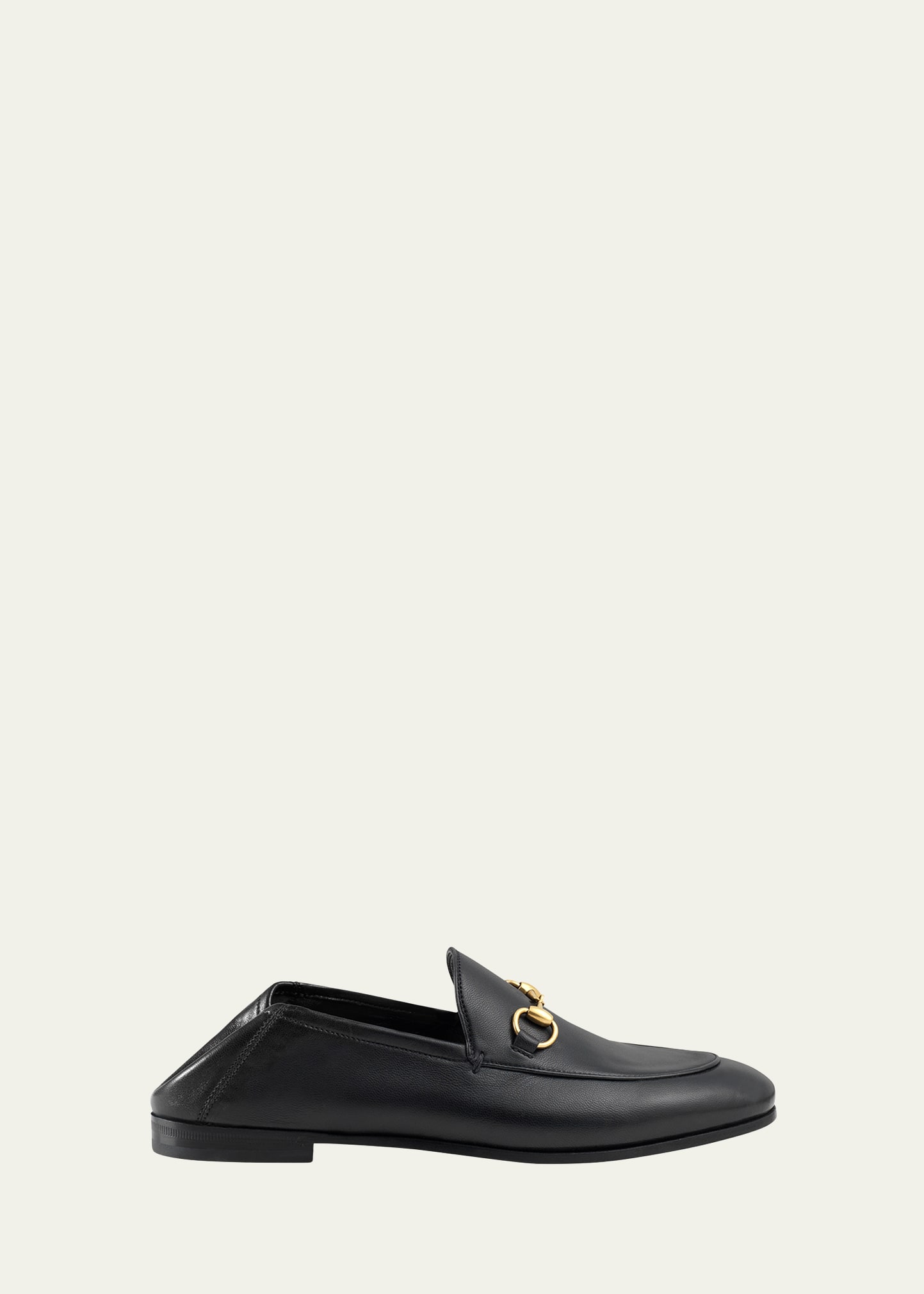 Gucci Brixton Leather Horsebit Loafers In Black