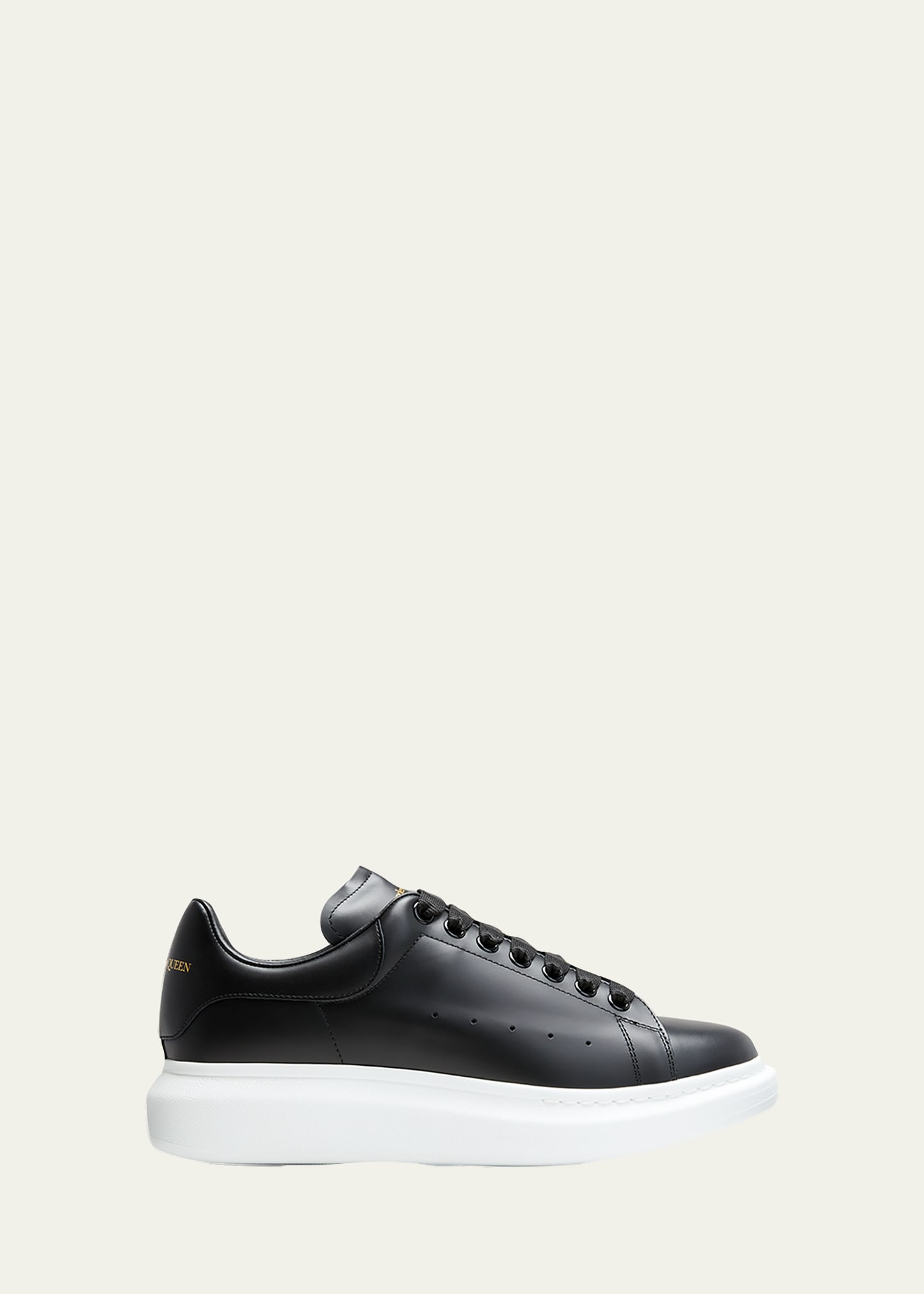Alexander Mcqueen Men's Oversized Larry Bicolor Leather Low-top Sneakers In Black