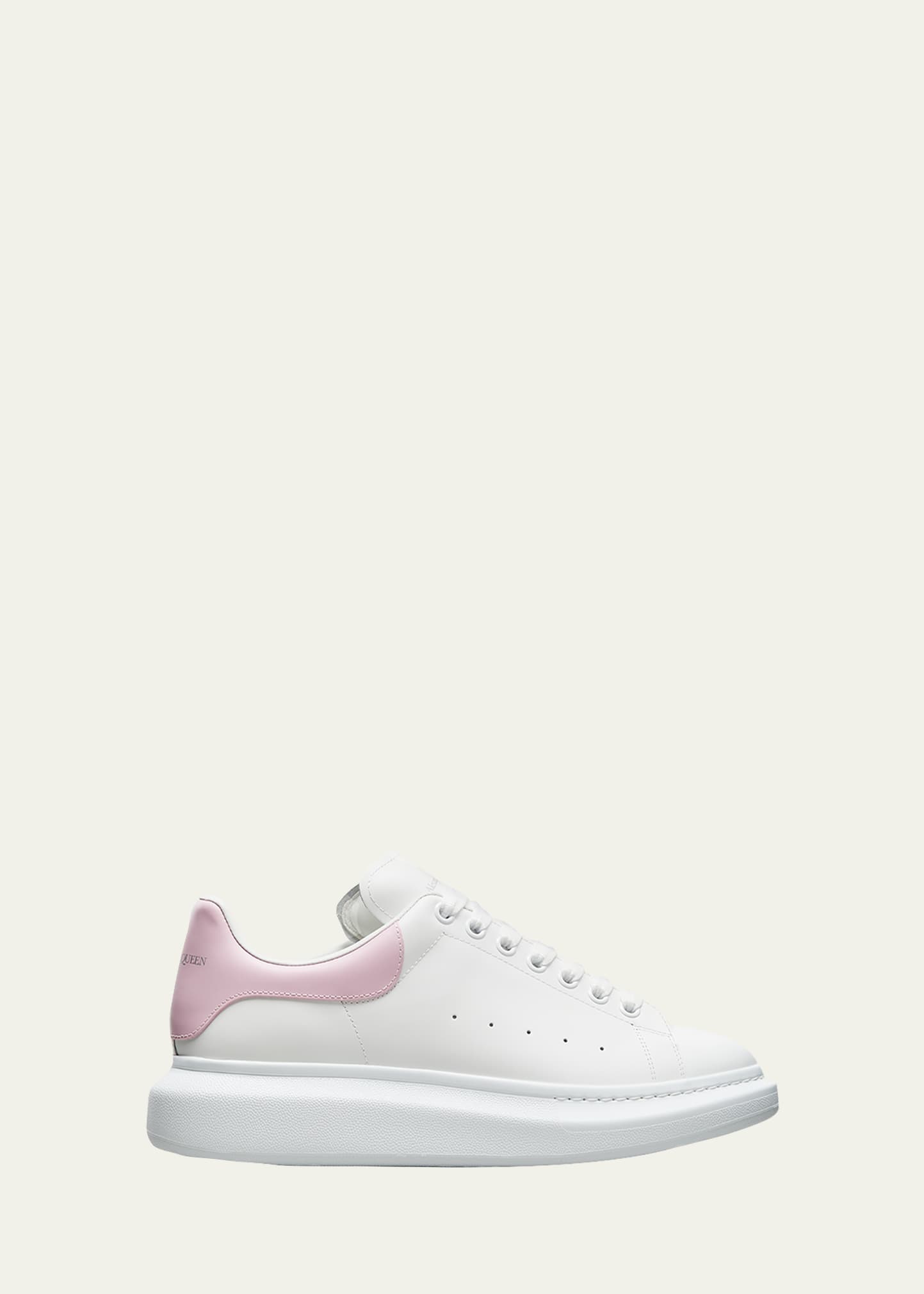 Alexander Mcqueen Men's Oversized Larry Bicolor Leather Low-top Sneakers In Laminate Pink