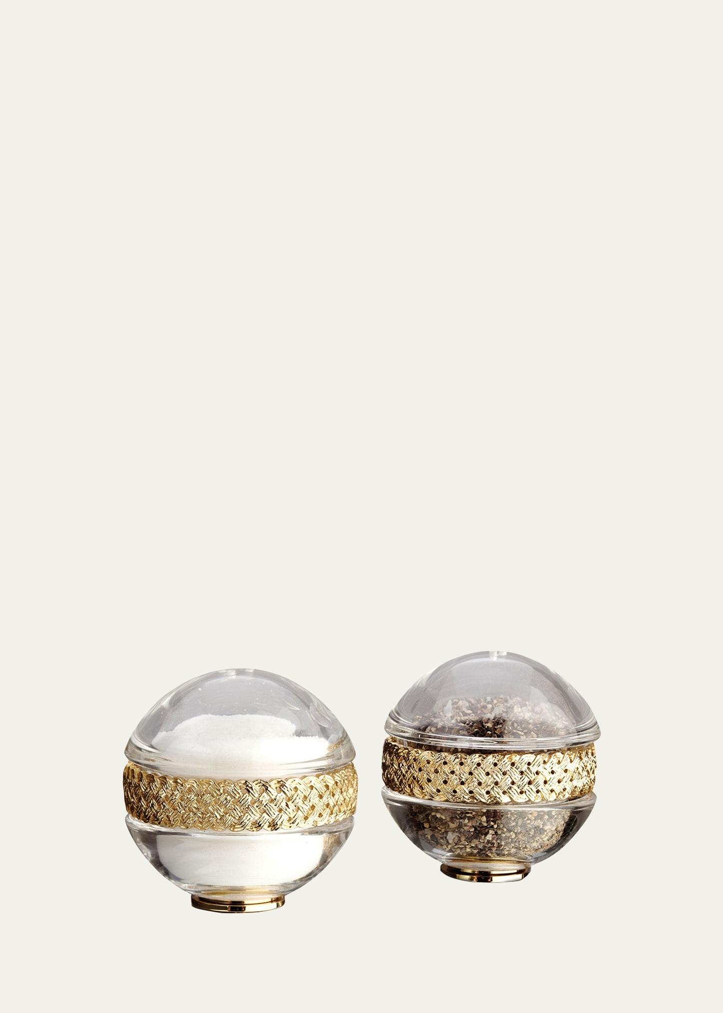Shop L'objet Braid 24k Gold-plated Salt & Pepper Shakers, Set Of 2