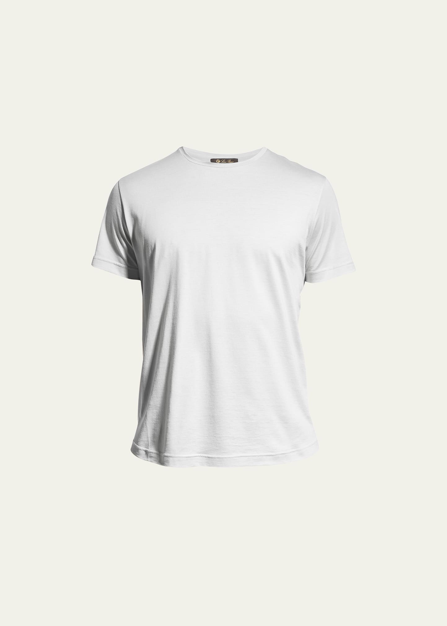 Loro Piana Men's Silk Cotton Jersey T-shirt In White