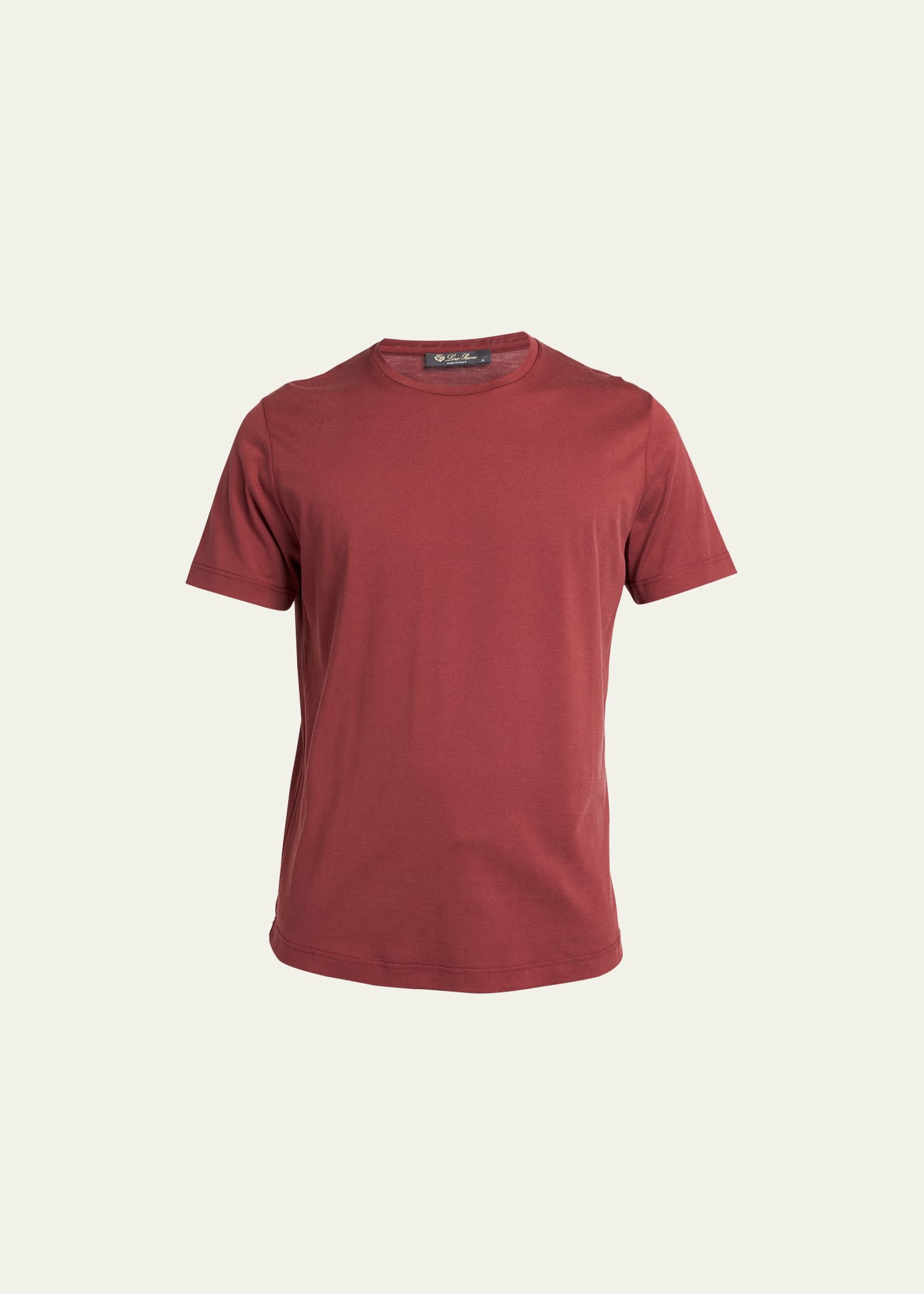Shop Loro Piana Men's Silk Cotton Jersey T-shirt In Black Cherry