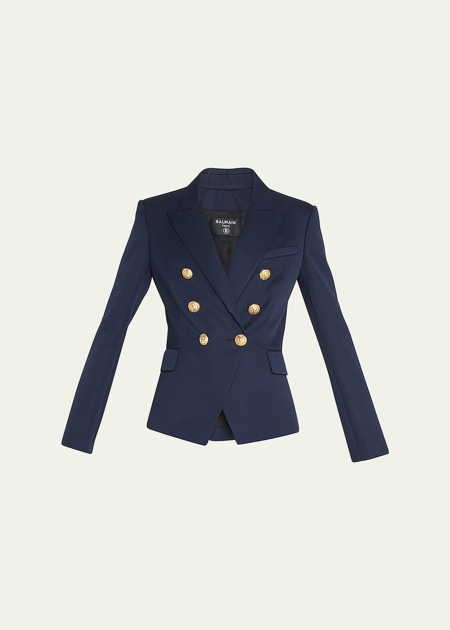 Balmain Classic Double-breasted Blazer In Marine