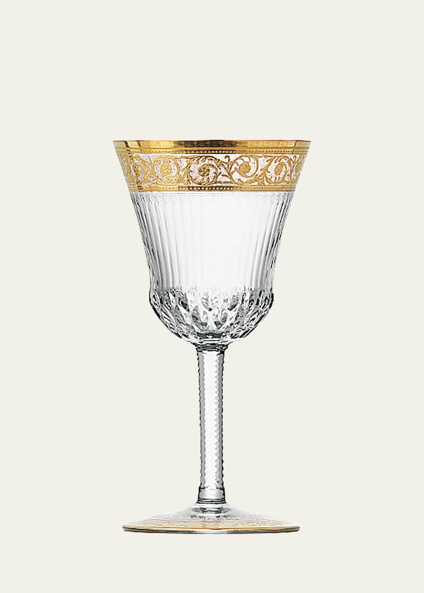 Saint Louis Crystal Thistle Gold American Water Goblet In Transparent