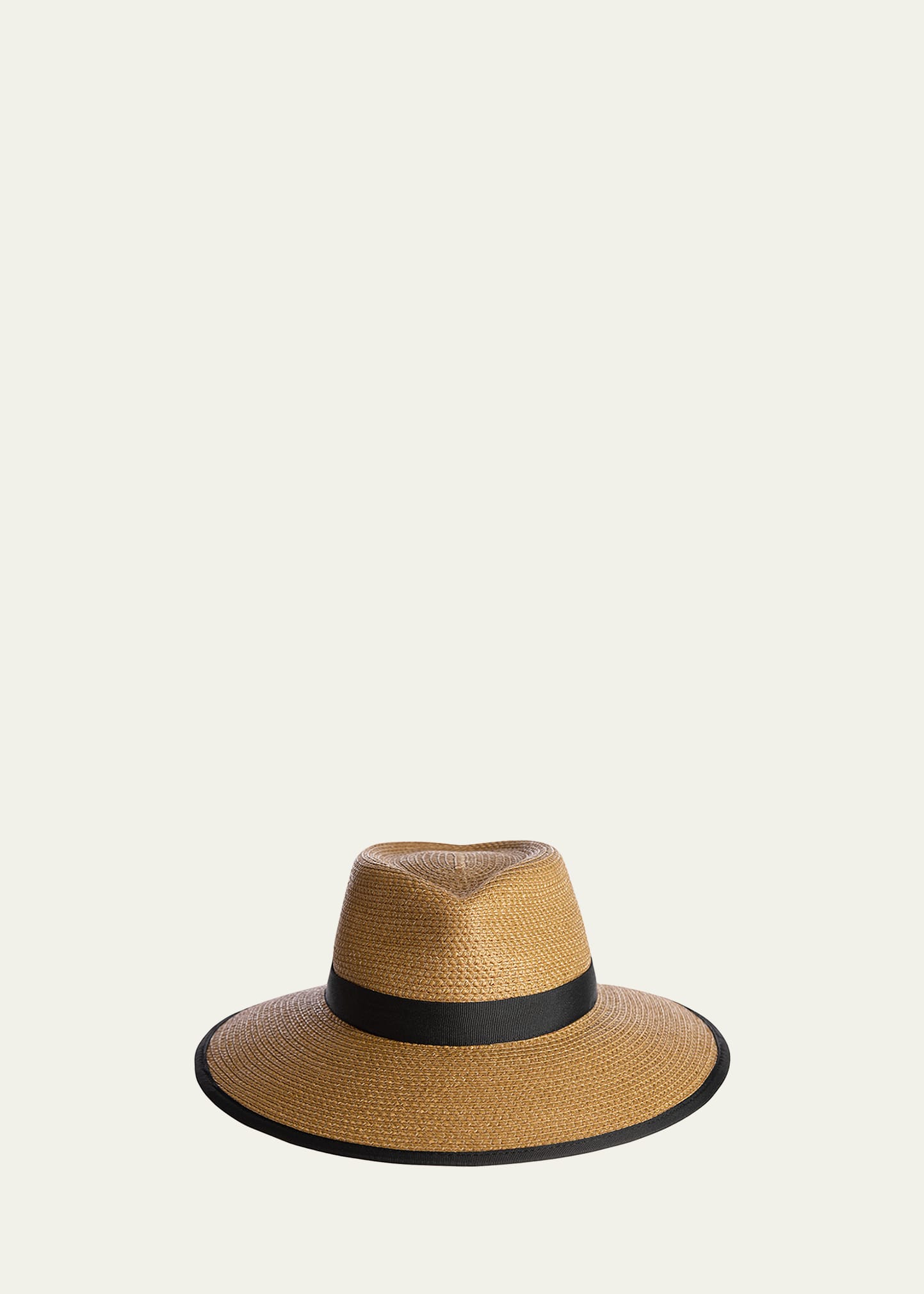 Eric Javits Sun Crest' Straw Visor Hat In Natural / Black