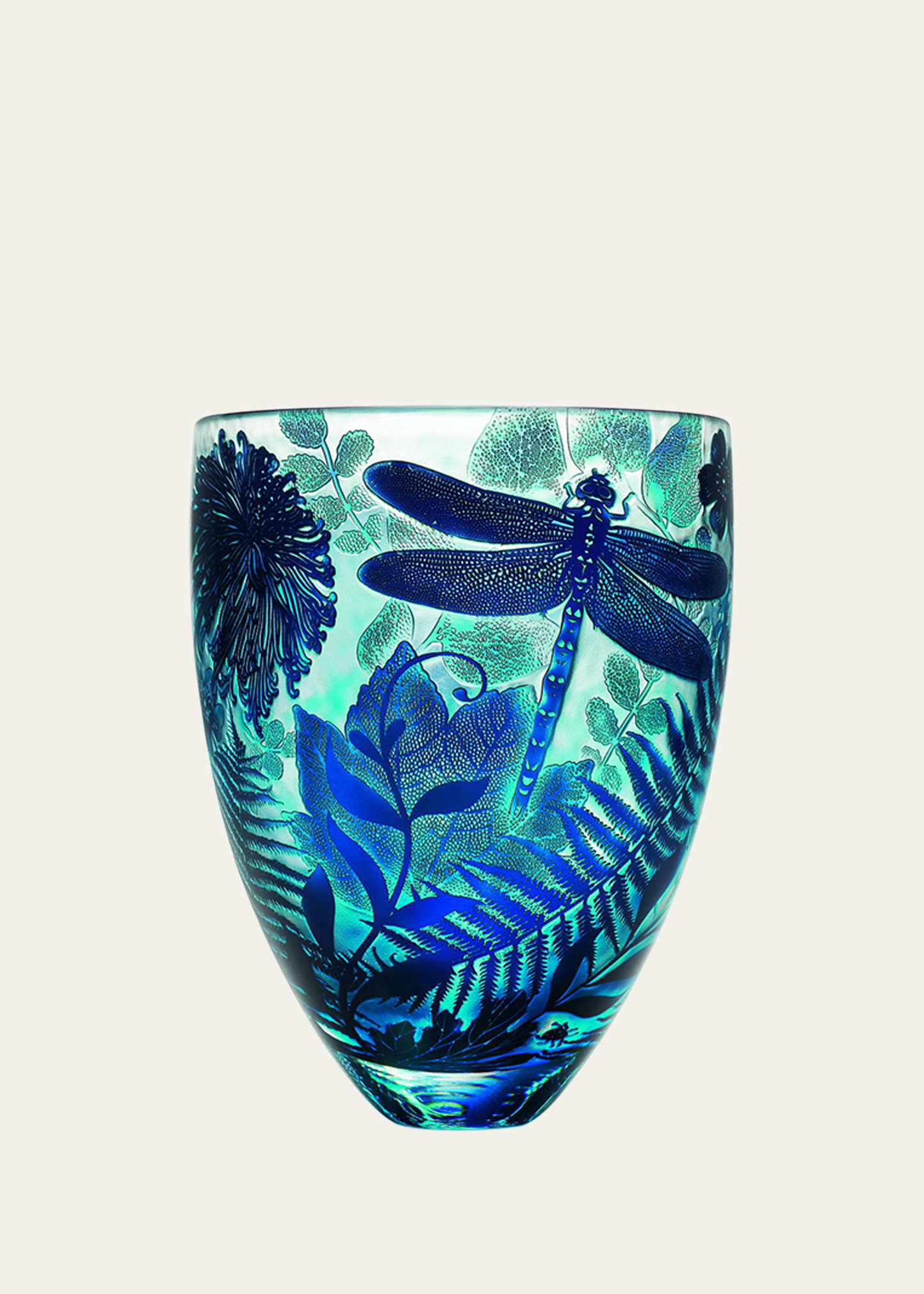 Asprey Spring Handcarved Vase In Blue