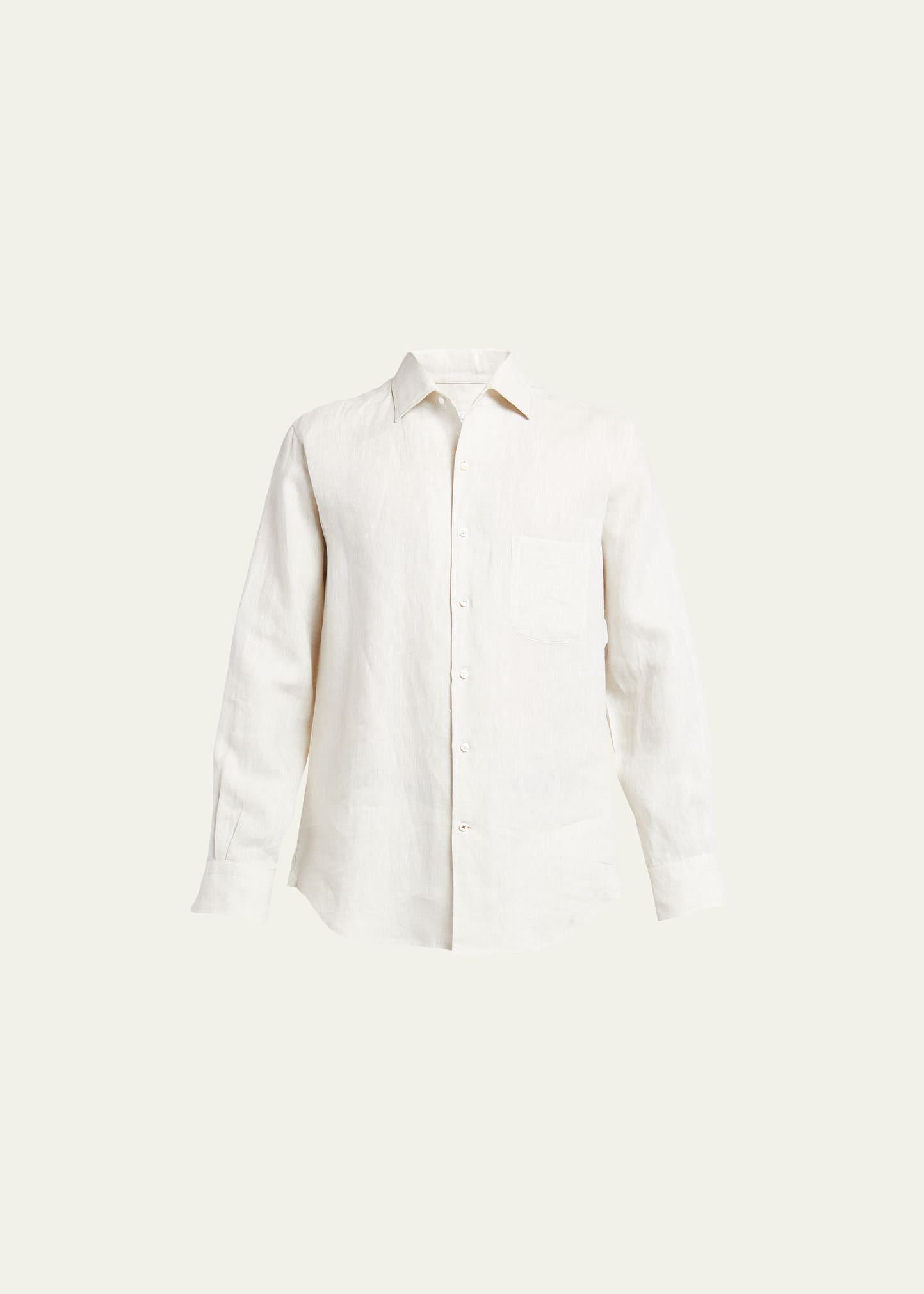 Loro Piana Men's Andrew Long-sleeve Linen Shirt In Md58 Pelican Gray