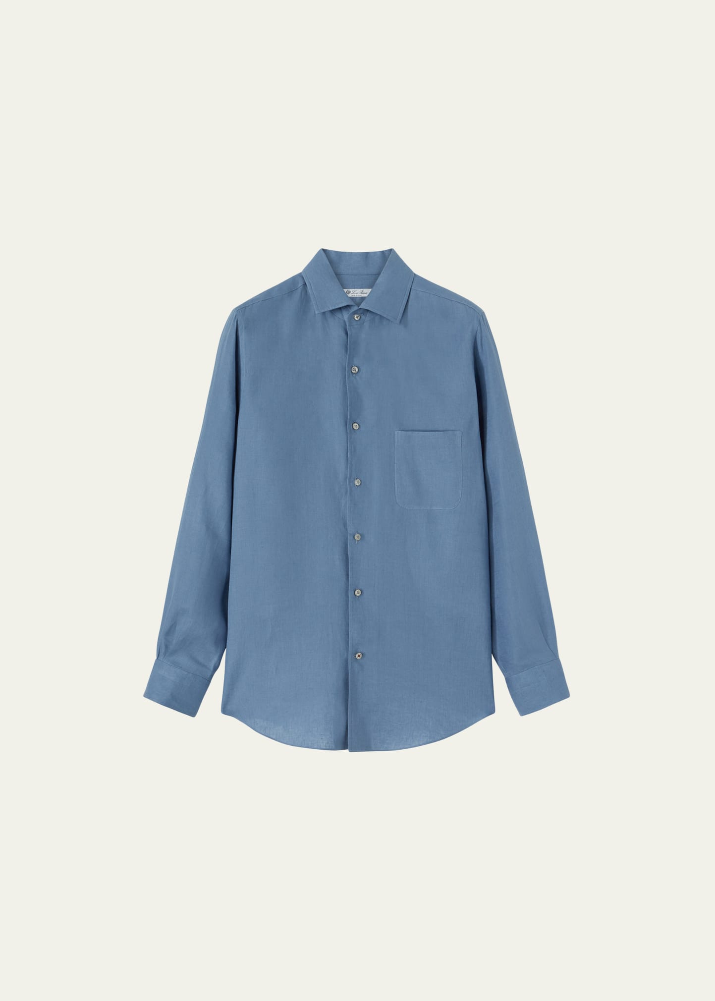 Loro Piana Men's Andrew Long-sleeve Linen Shirt In 600r Soap Azure