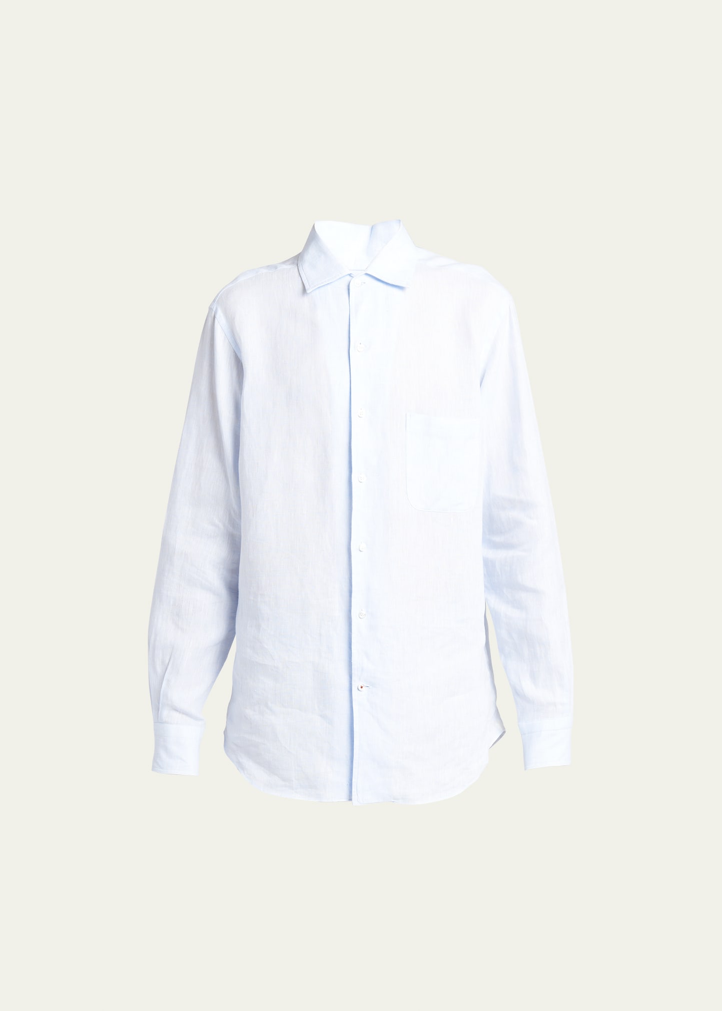 Loro Piana Men's Andrew Long-sleeve Linen Shirt In Spring Sky