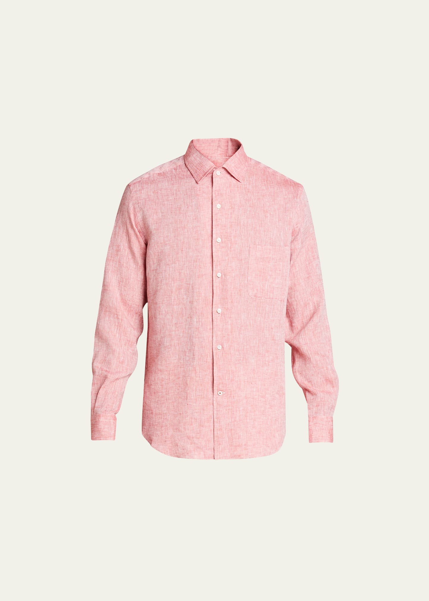Loro Piana Men's Andrew Long-sleeve Linen Shirt In Blue Still Water