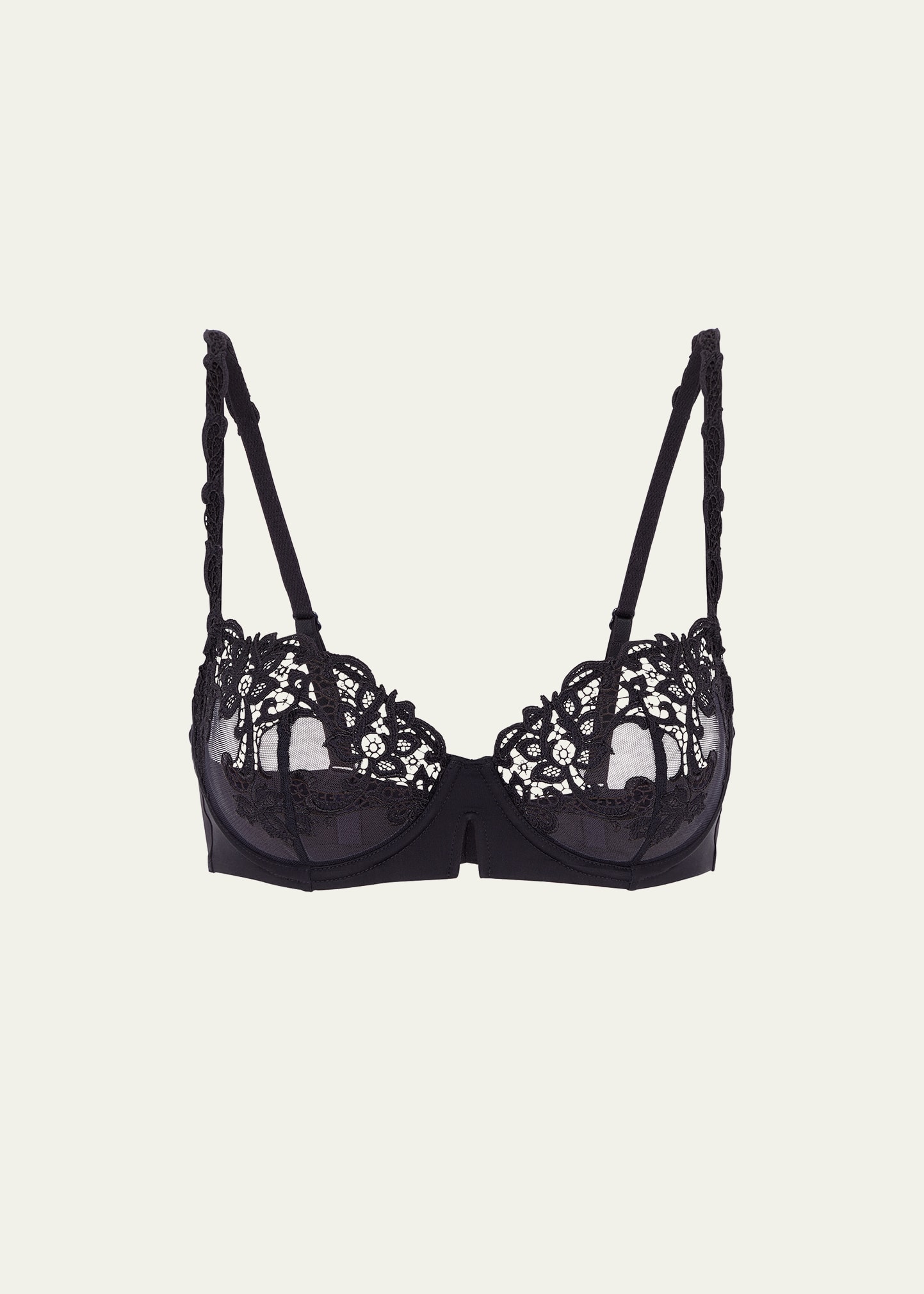 Simone Perele Saga Non-padded Lace Demi Bra In Black