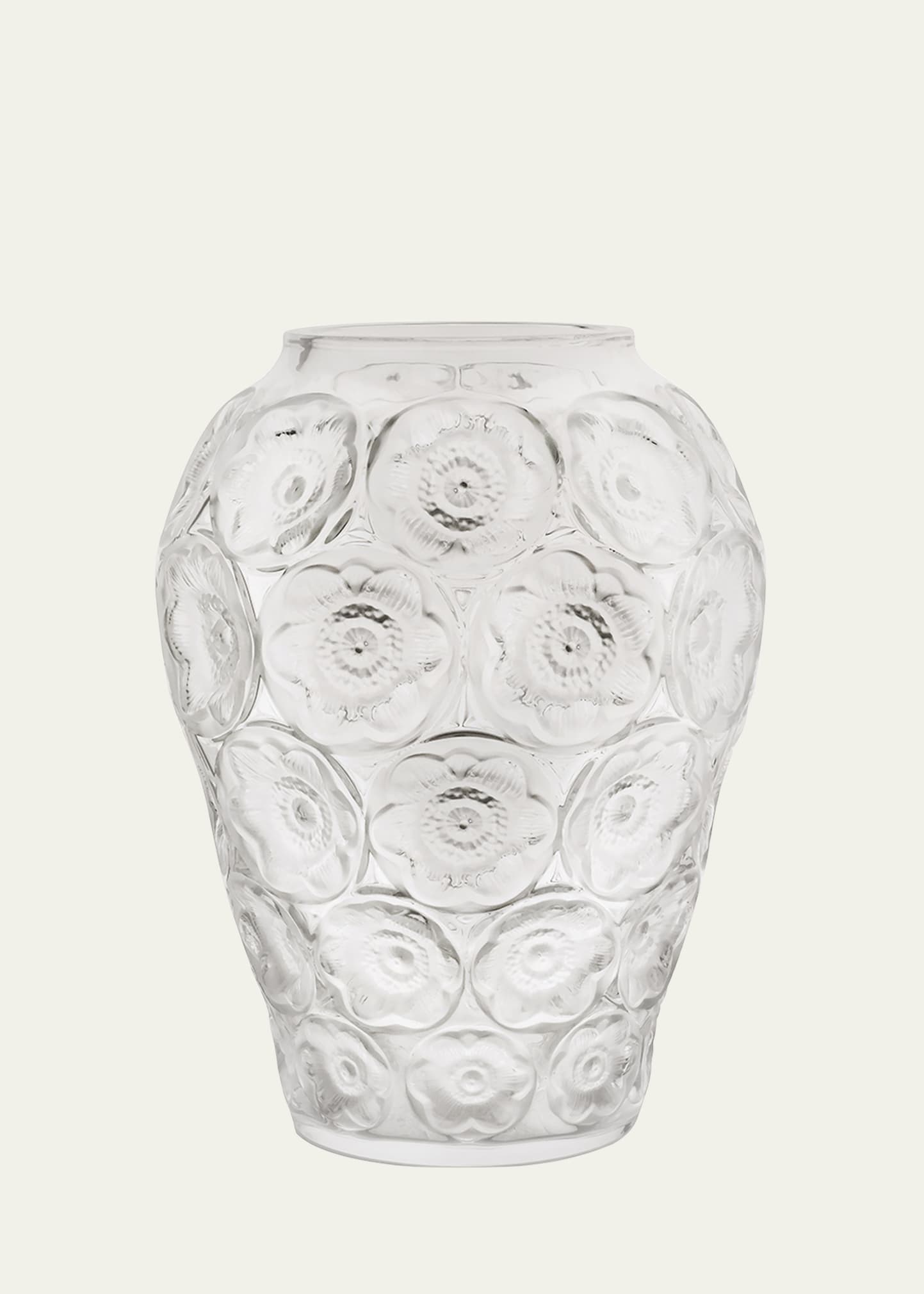Lalique Anemones Vase In Clear