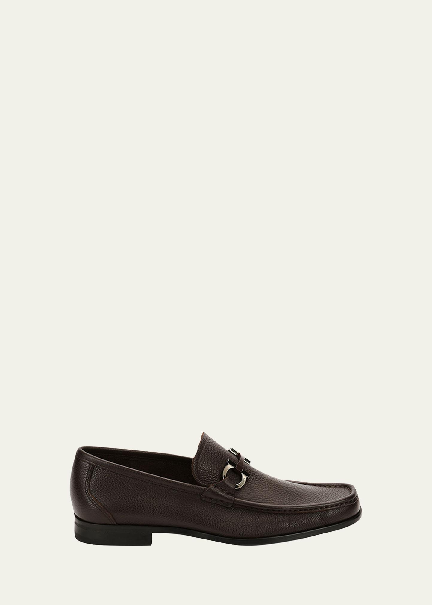 Men's Textured Calfskin Gancini Loafer