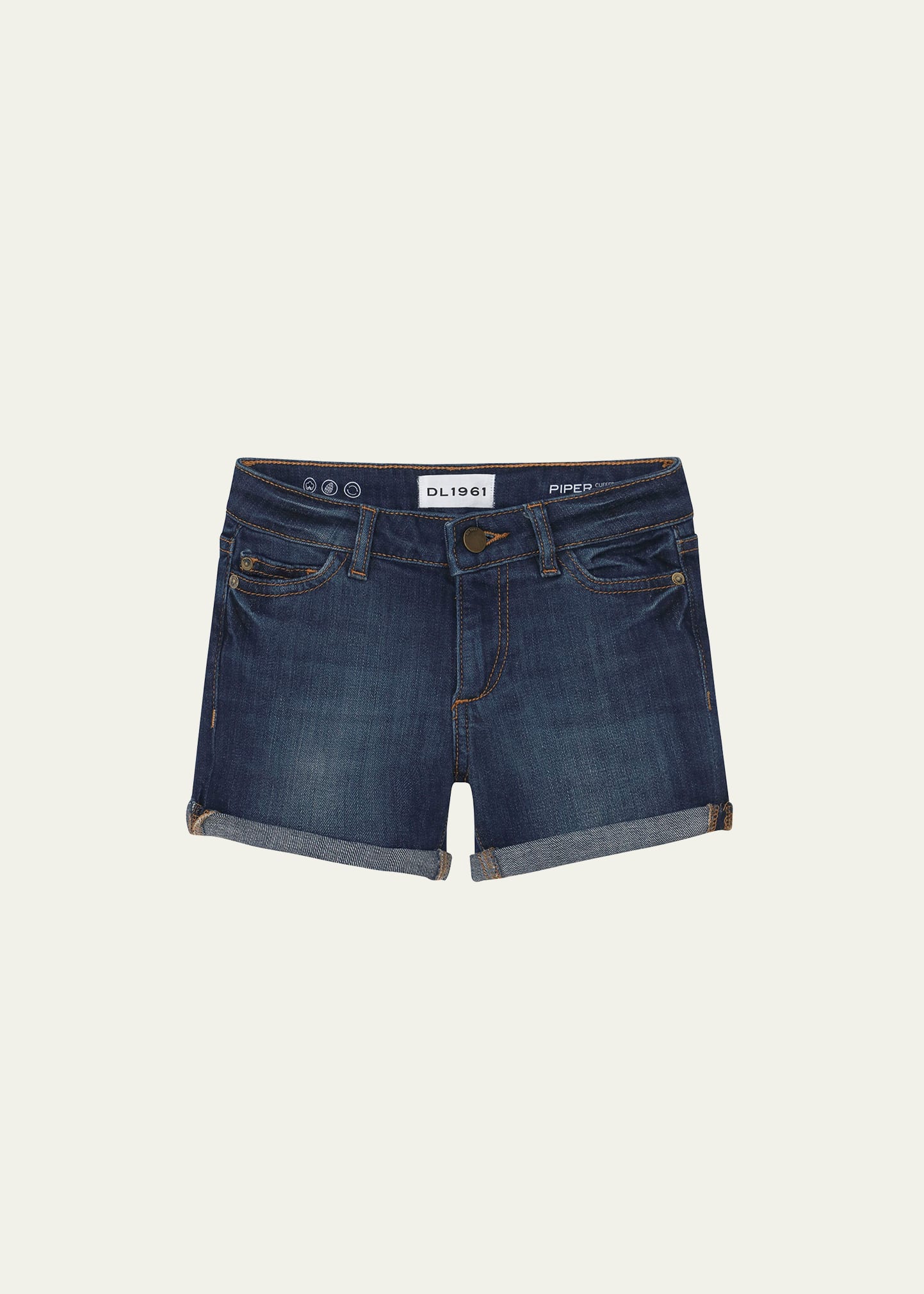 Piper Cuffed Denim Shorts, Size 7-16