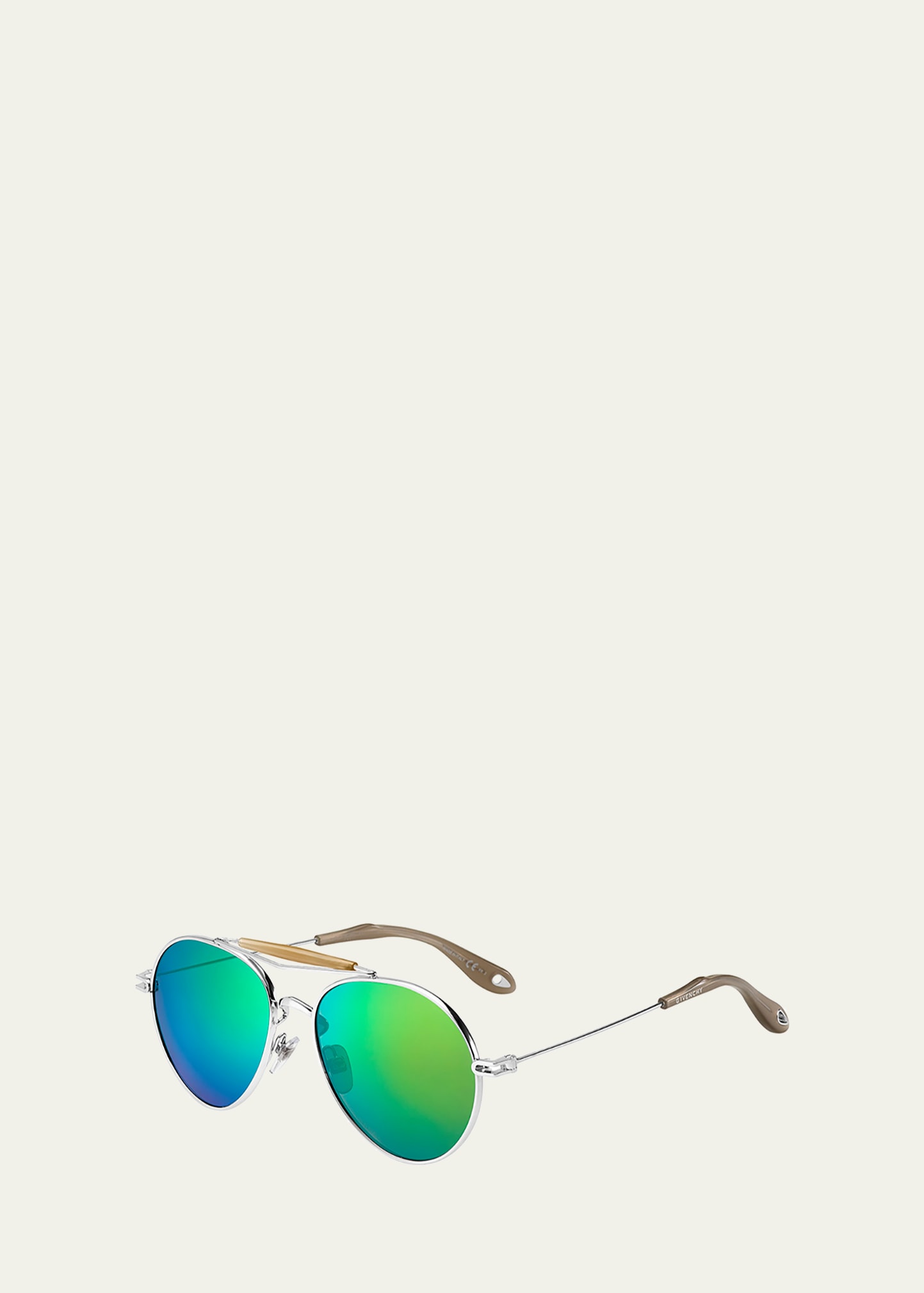 Metal Mirrored Aviator Sunglasses