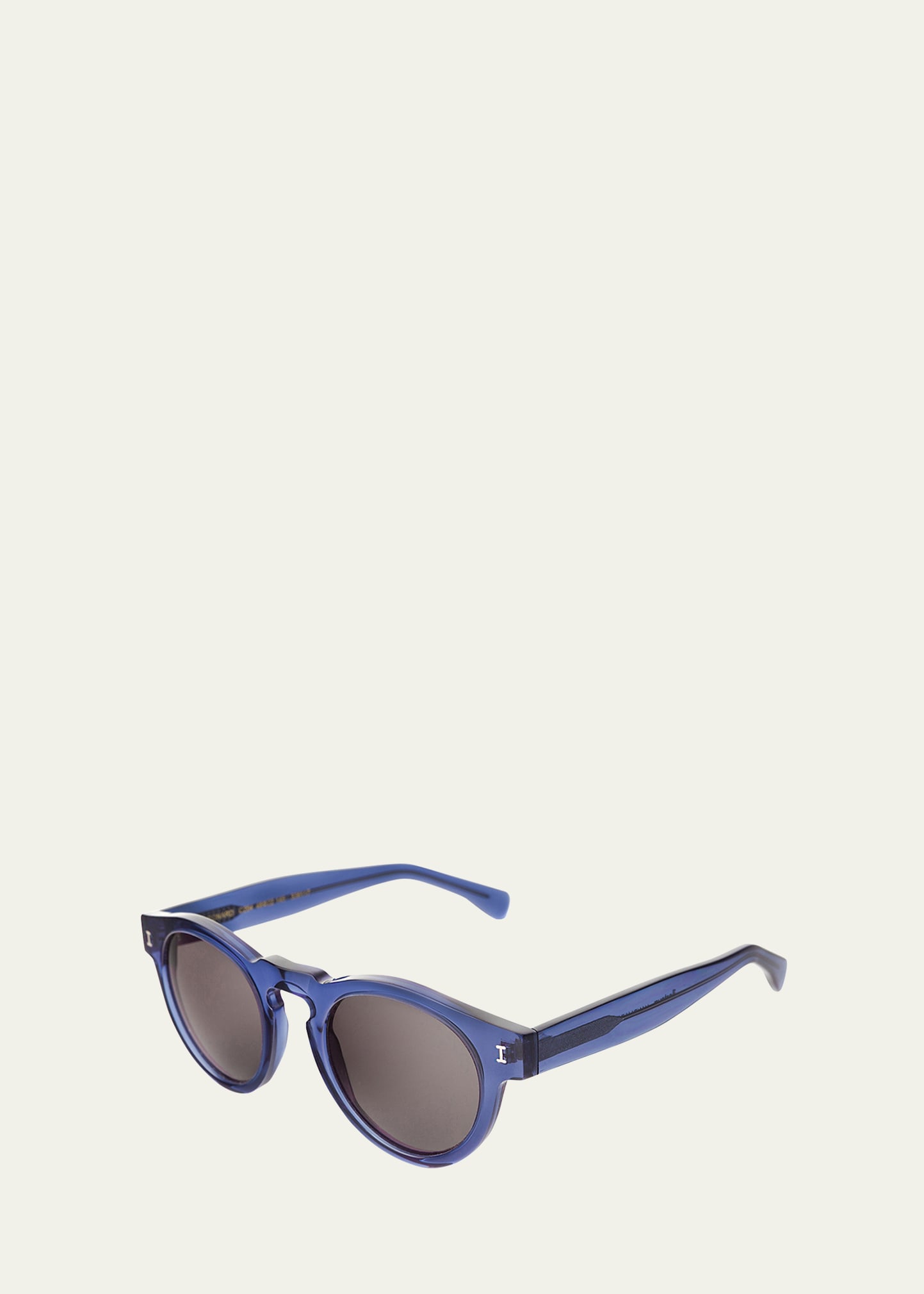Illesteva Leonard Round Acetate Sunglasses In Cobalt
