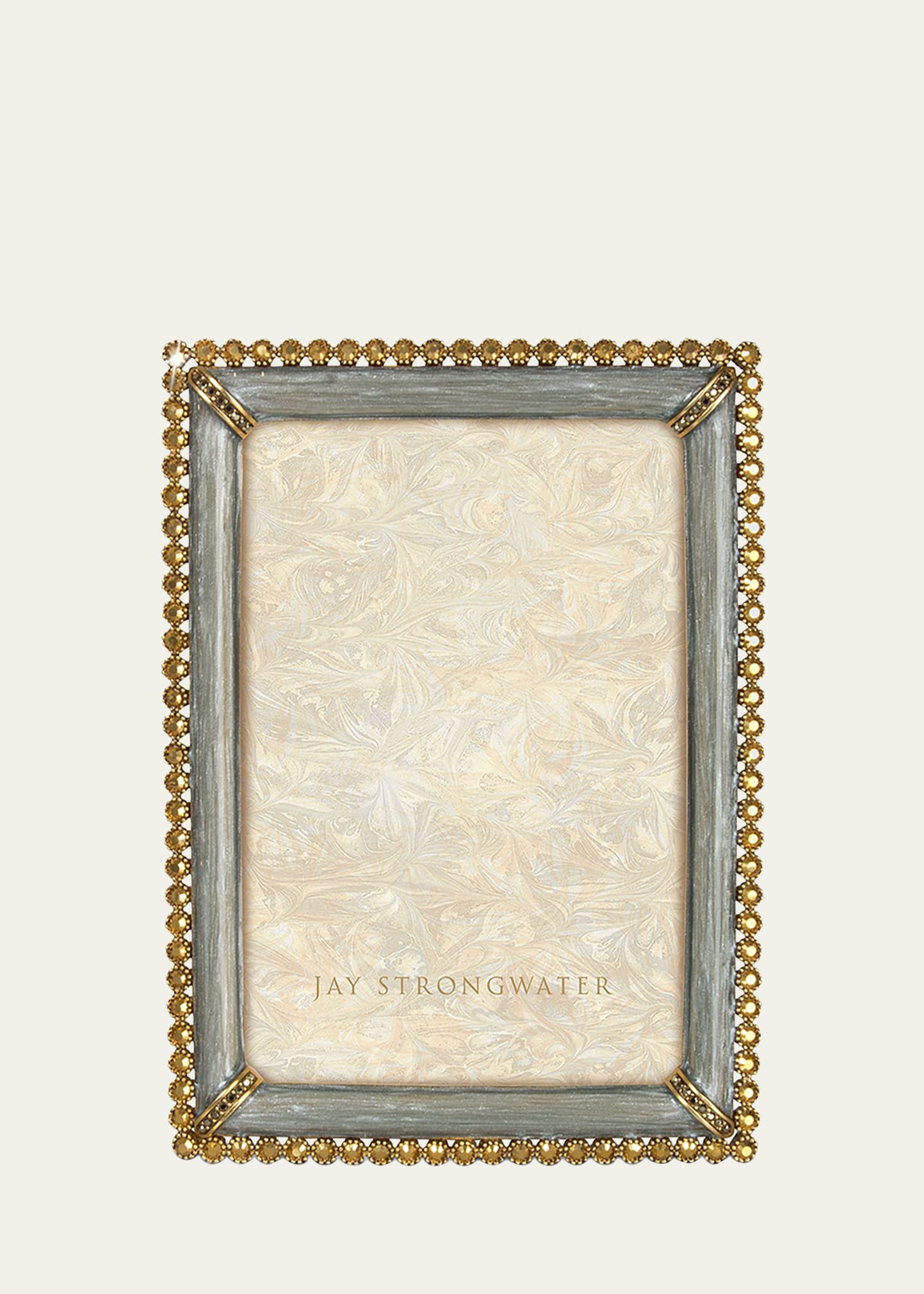 Jay Strongwater Enamel & Stone Edge 4" X 6" Picture Frame