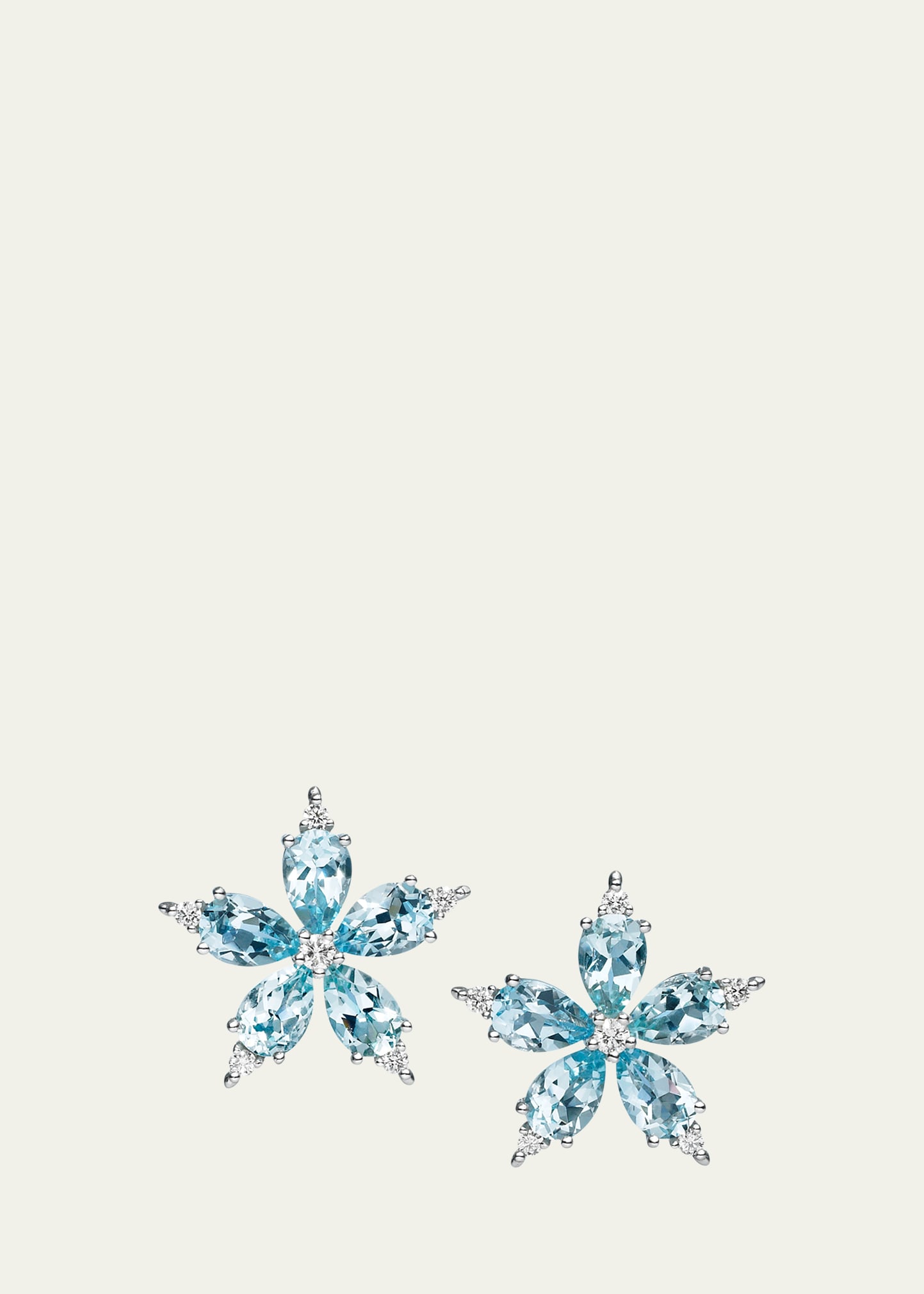 White Gold Aquamarine and Diamond Earrings