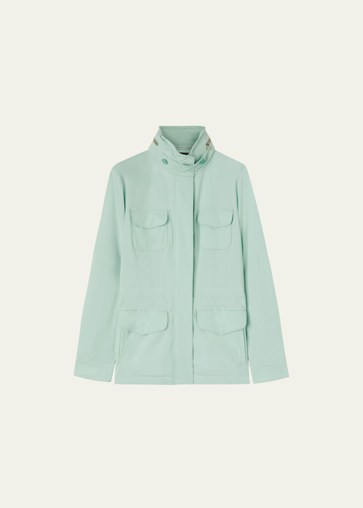 Loro Piana Traveler Windmate&reg; Stretch Storm System&reg; Jacket In 60d6 Aquamarine