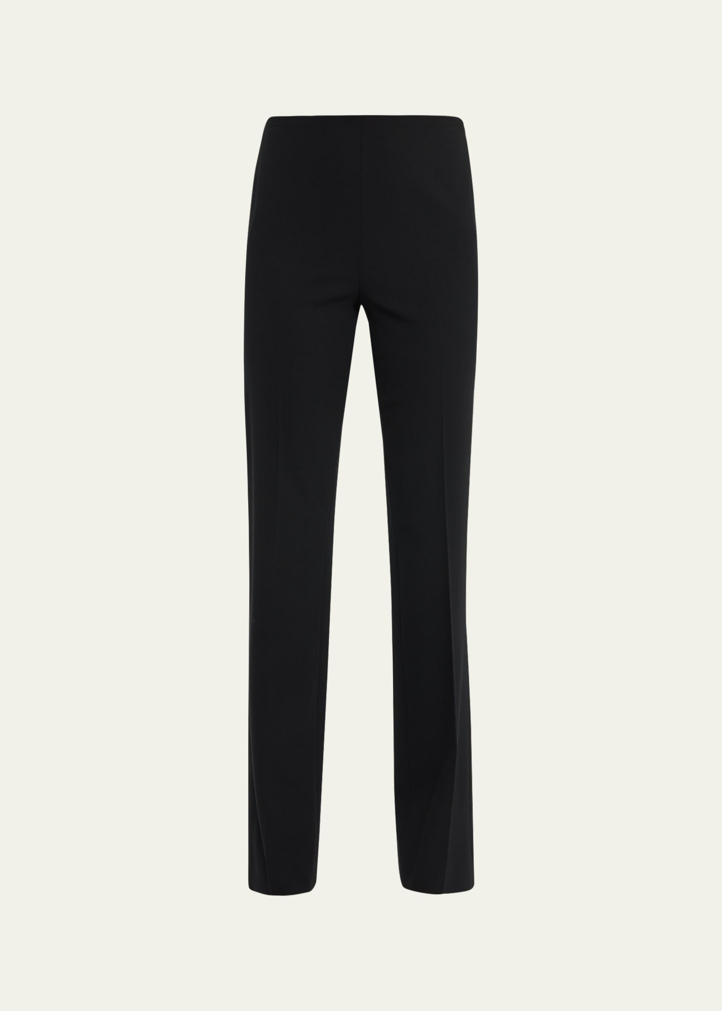 Alandra Side-Zip Stretch-Wool Pants, Black
