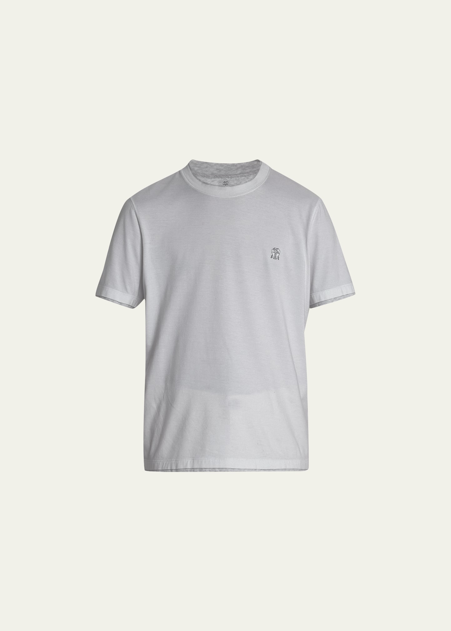 Brunello Cucinelli Men's Marled Crewneck T-shirt In Medium Grey