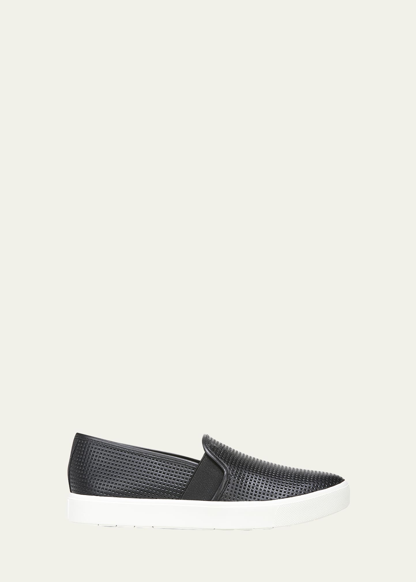 Shop Vince Blair 5 Perforated Slip-on Sneakers In Black