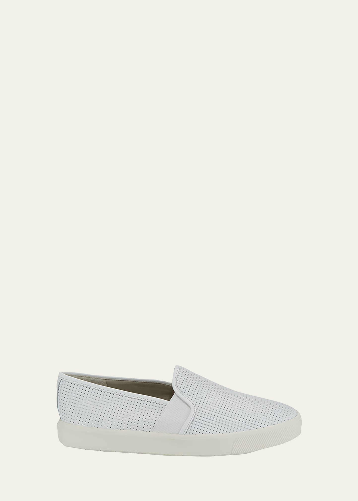 Shop Vince Blair 5 Perforated Slip-on Sneakers In White